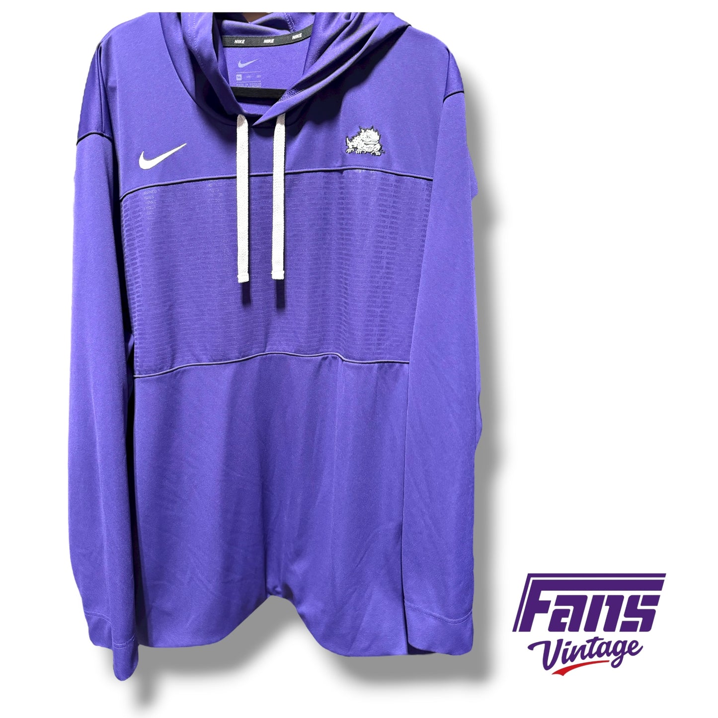 TCU Nike Team Issued Premium Drifit Midweight Hoodie with awesome details