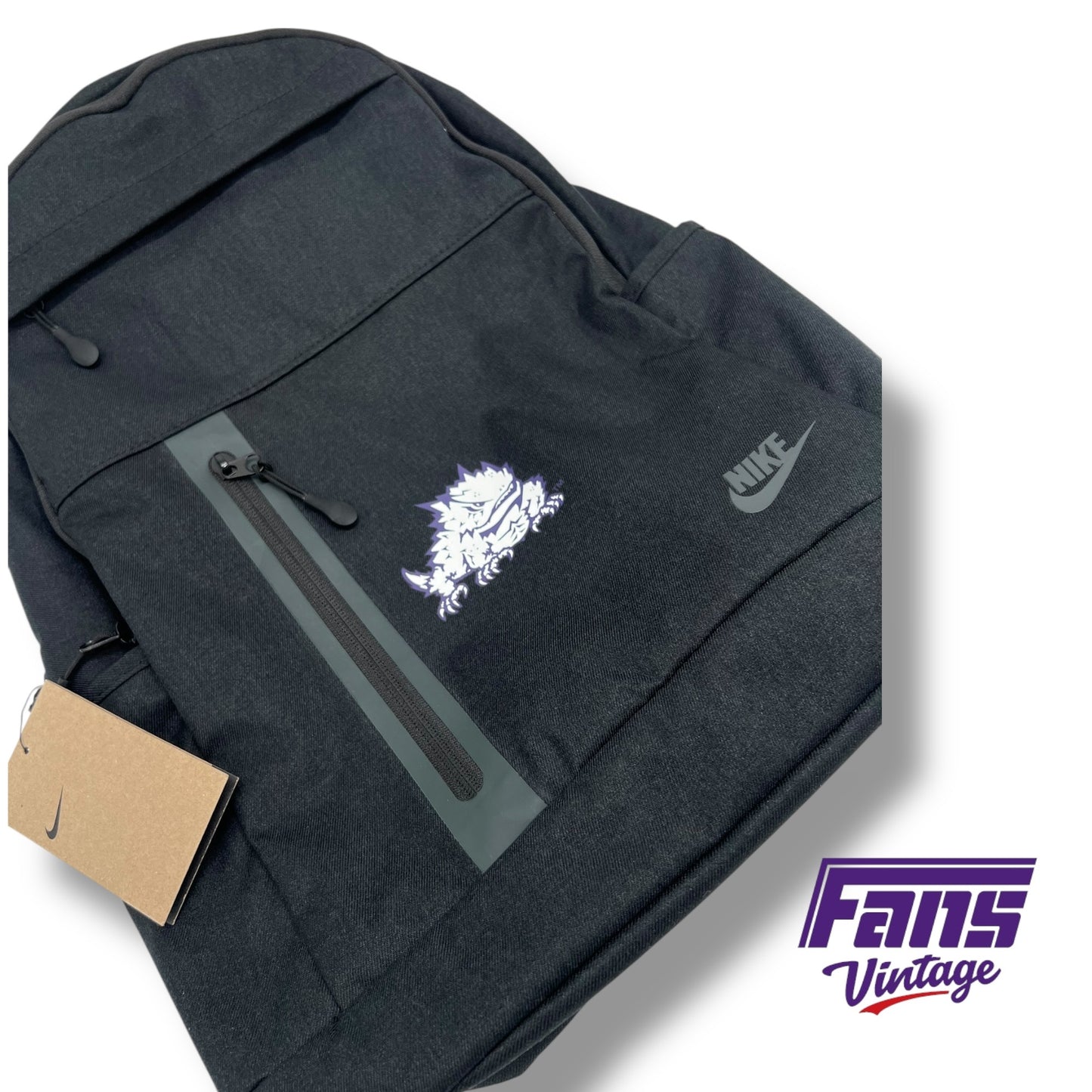 TCU Nike Blacked Out Backpack - Horned Frog Logo - Team Issued