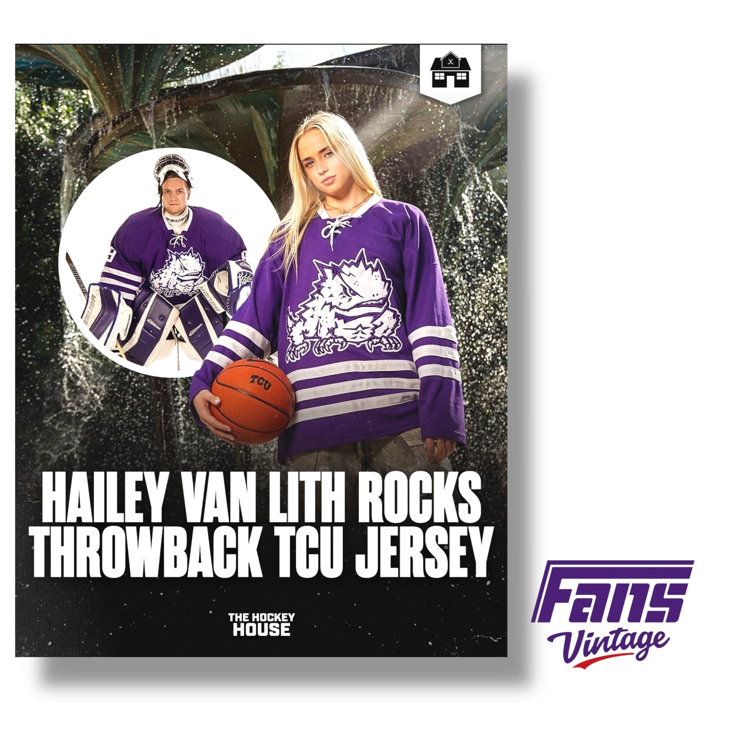 Fans Vintage TCU Hockey Sweater - Officially Licensed 2014 Replica Jersey