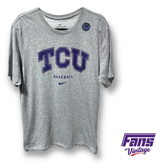 TCU Baseball Team Issued “The Nike Tee” Workout Shirt - Gray