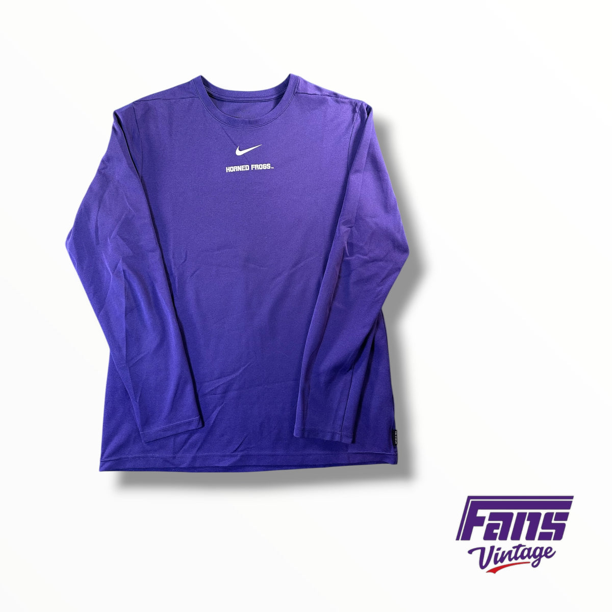 Throwback TCU Team Issued Nike Center Swoosh Horned Frogs Dri-Fit Long Sleeve