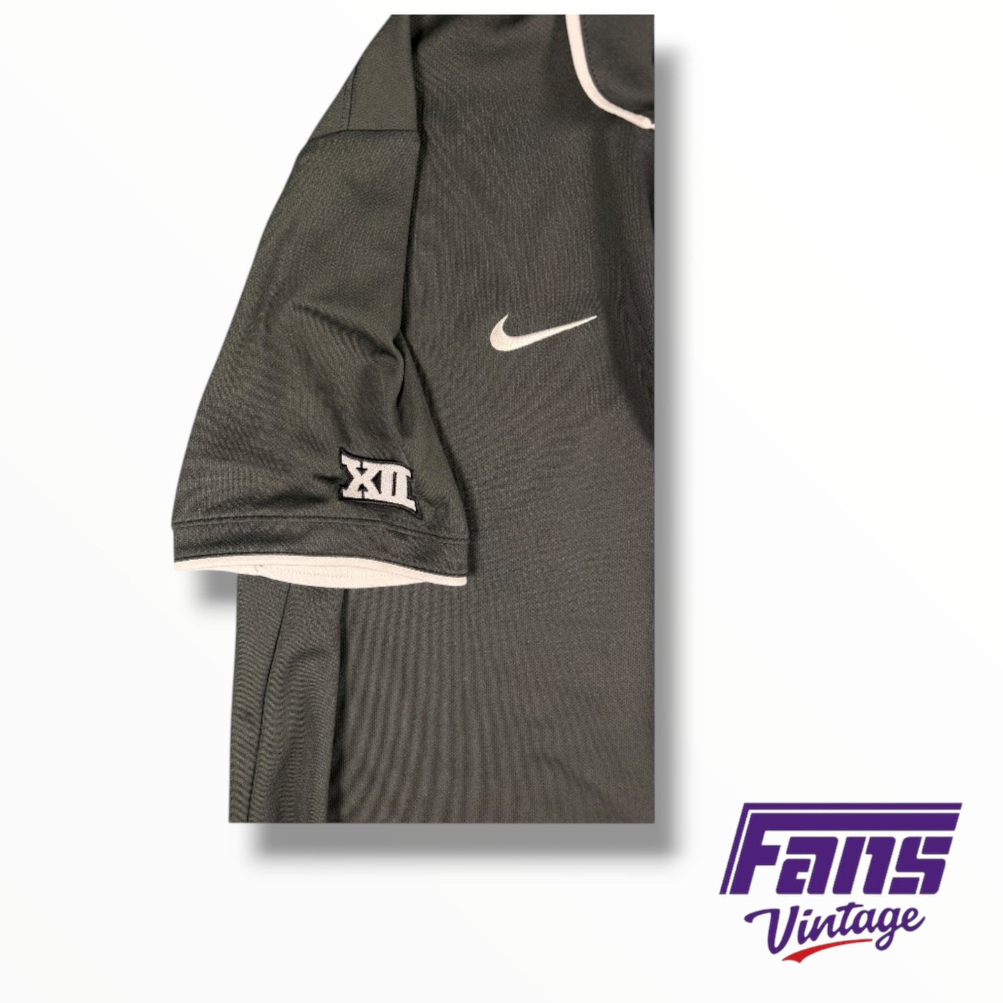 TCU Football Nike Team Issued Dark Anthracite Gray Polo
