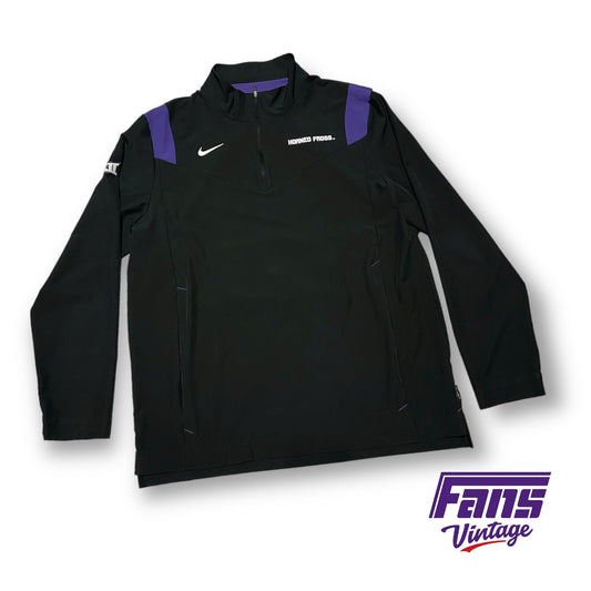 RARE Coach Issued TCU Football Premium Nike "On Field" Sideline 1/4 Zip Pullover