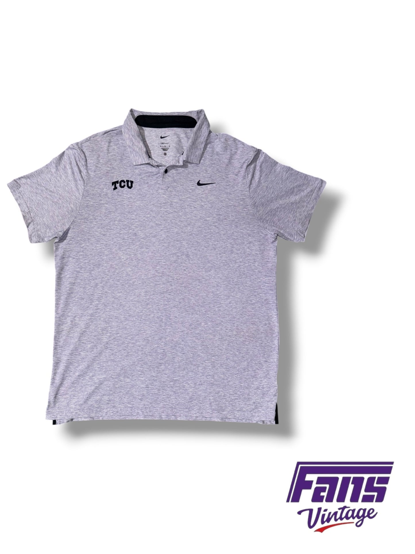 TCU Nike Team Issued Heather Purple ‘Move to Zero’ Golf Polo