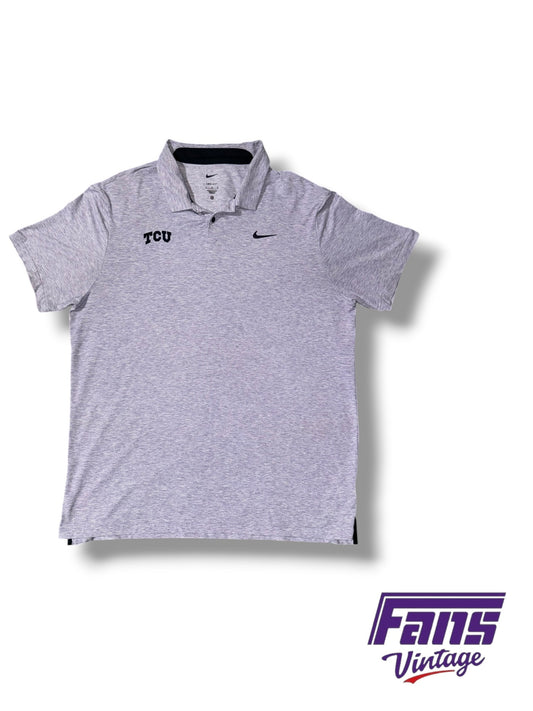 TCU Nike Team Issued Heather Purple ‘Move to Zero’ Golf Polo