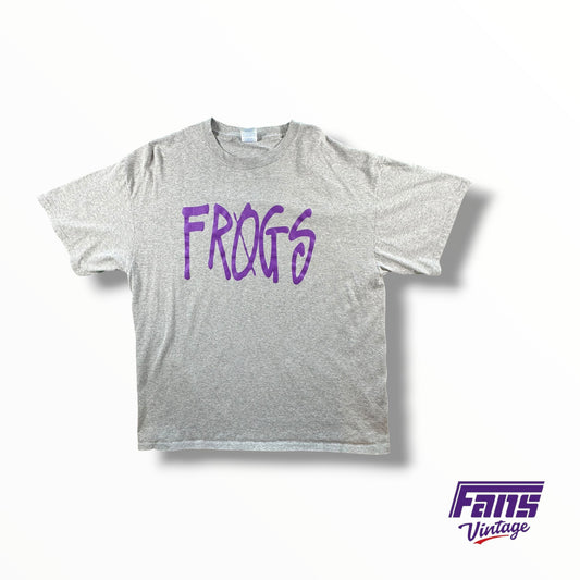TCU Basketball Team Custom ‘Frogs’ Stüssy Inspired Gray Cotton Tee
