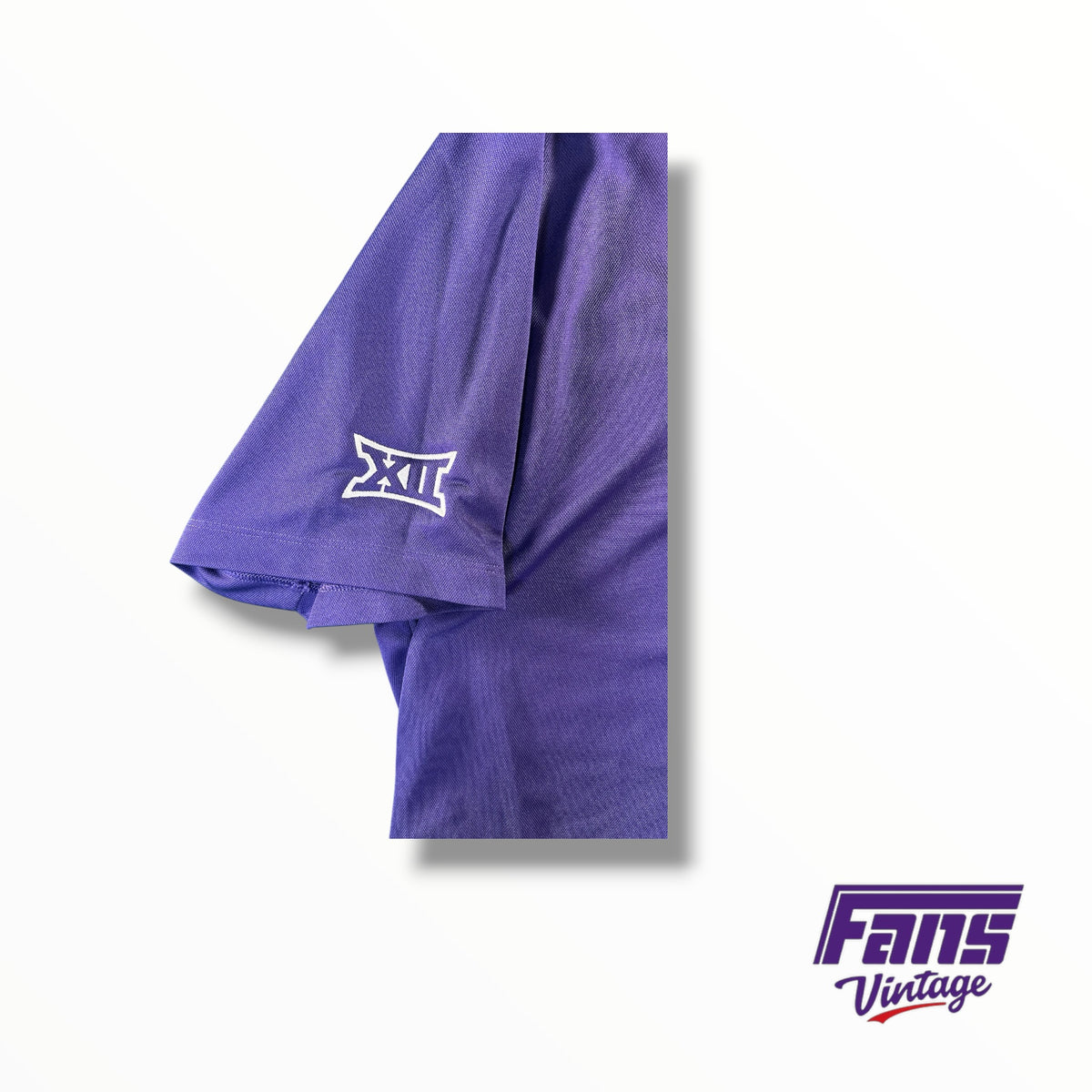 TCU Basketball Team Issued Nike Embroidered Big XII Dri-Fit Purple Polo