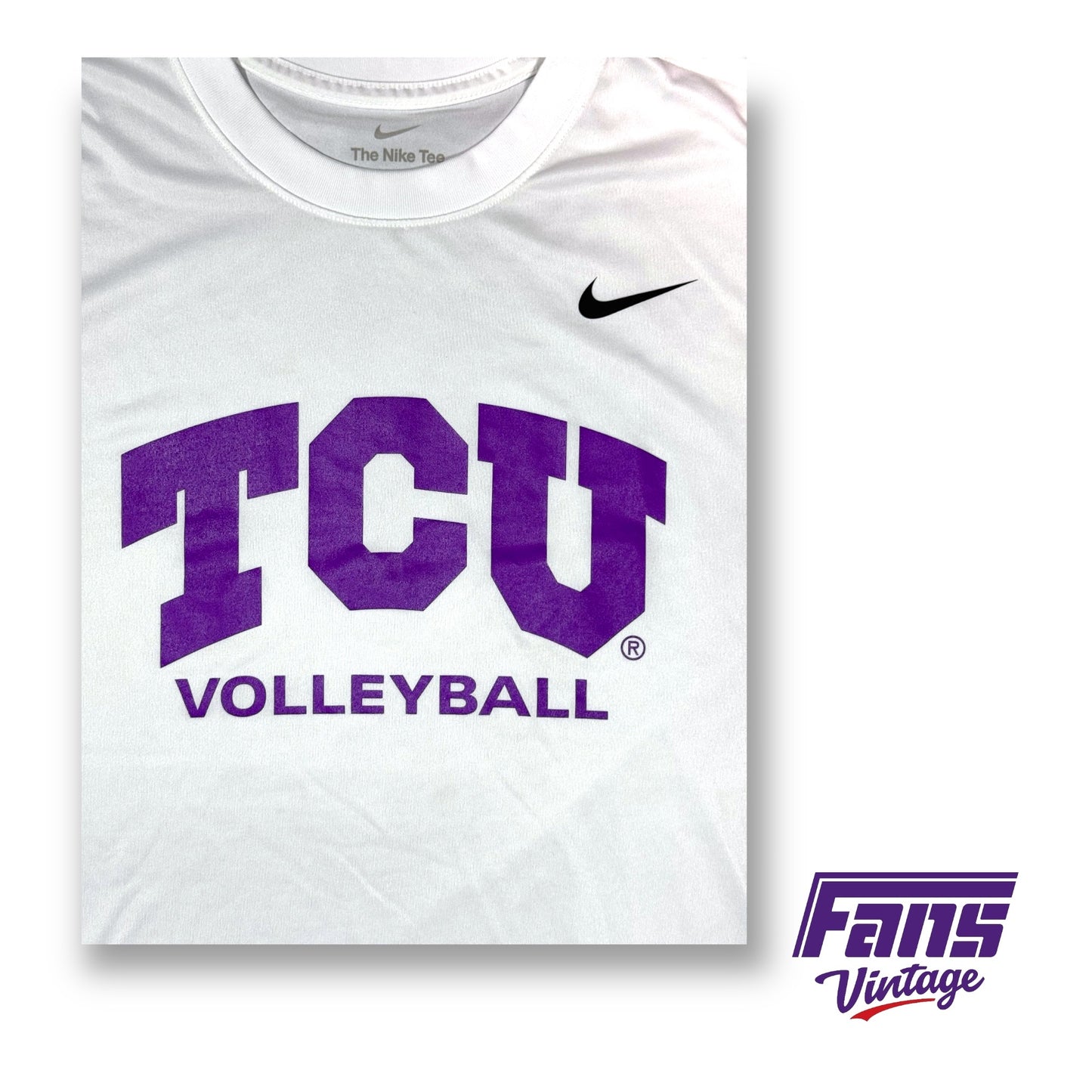 TCU Volleyball Team Issue 'The Nike Tee' - Purple Lettered Logo