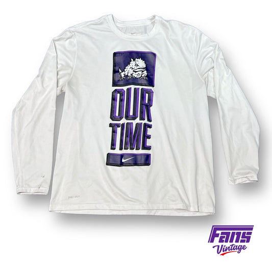 TCU Basketball Player Issue “OUR TIME” March Madness Warmup Shirt