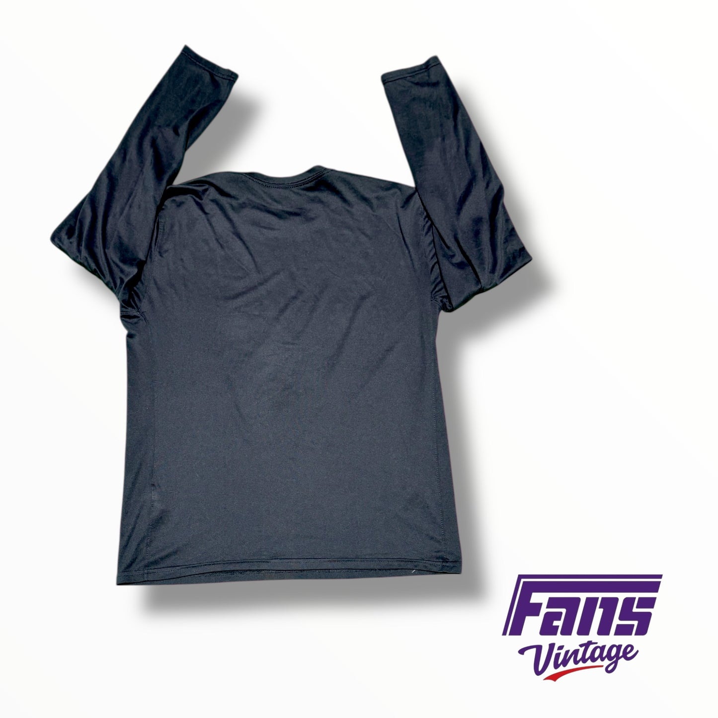 TCU Team Issued Nike Long Sleeve Drifit Shirt in blackout colorway