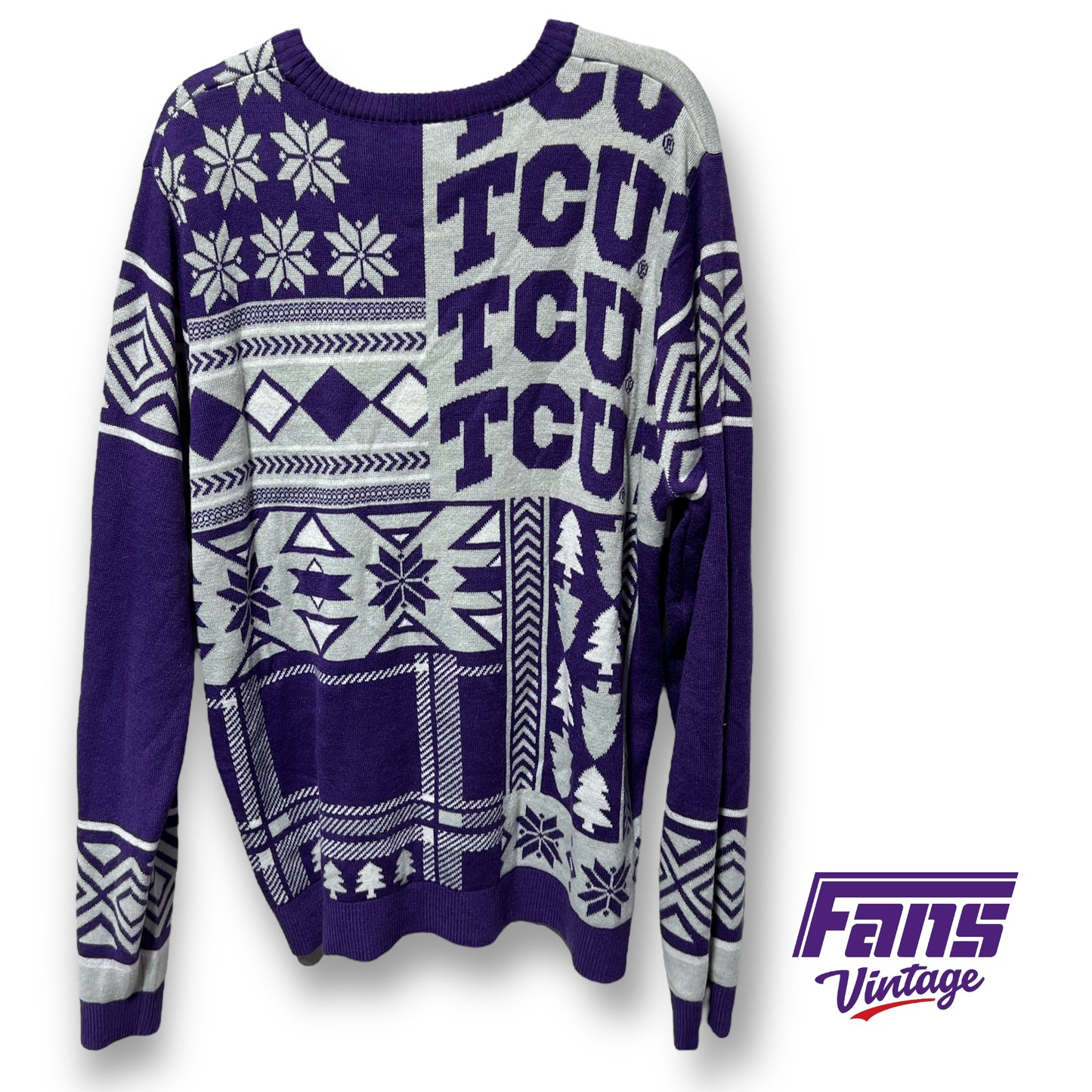 New! Rad fully knit TCU Holiday Christmas Sweater