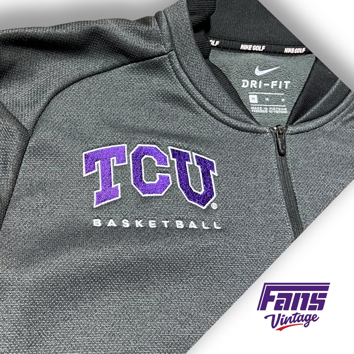 TCU Basketball Coach Exclusive Premium Nike Quarter Zip Pullover - Awesome Details!