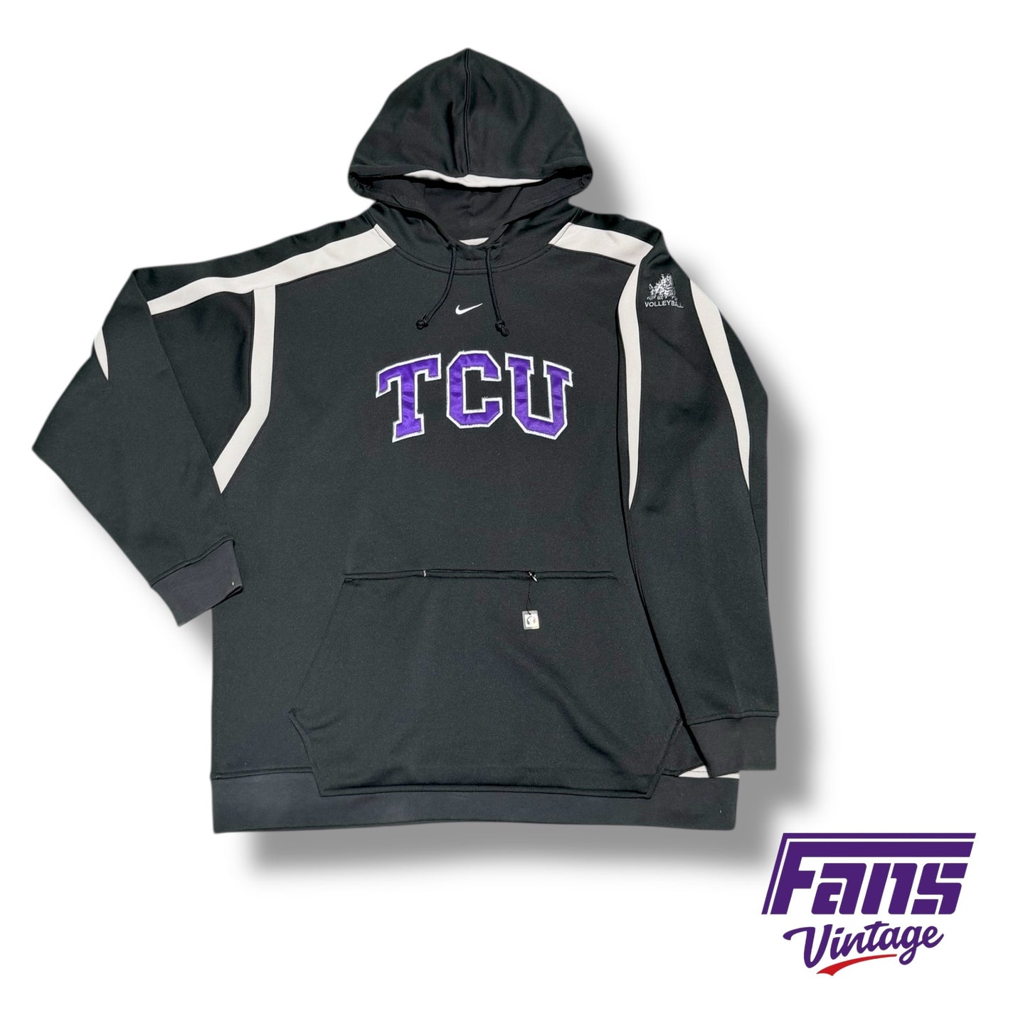 New with Tags! EPIC Y2K Era Vintage TCU Volleyball Team Issue Nike Center Swoosh Hoodie with epic details