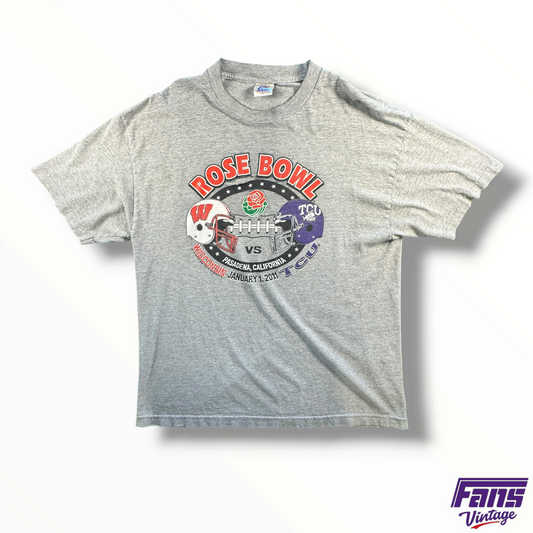 THRASHED Vintage TCU Rose Bowl 2011 Helmets Shirt