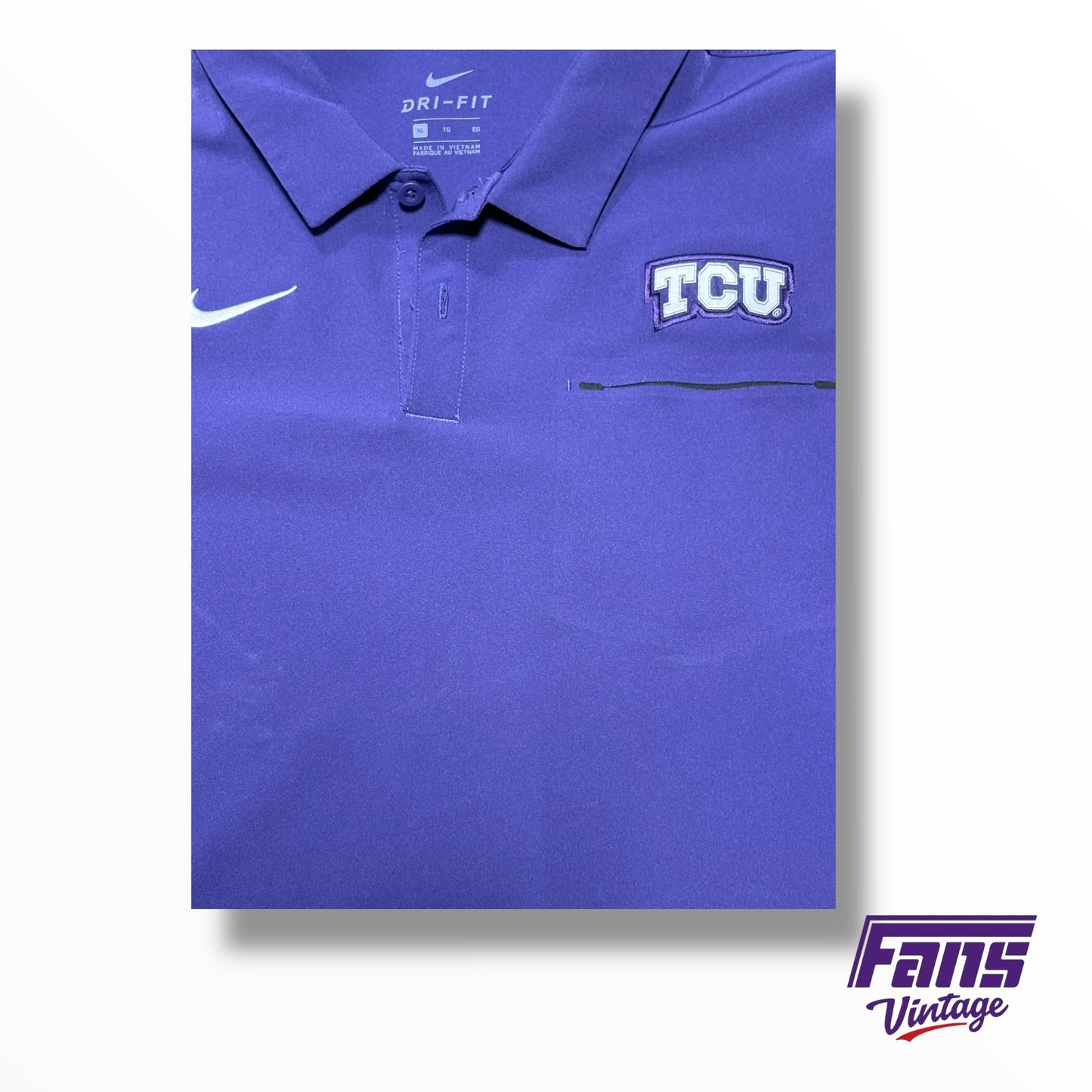 TCU Nike Football Team Issue Sideline Premium Matte Polo