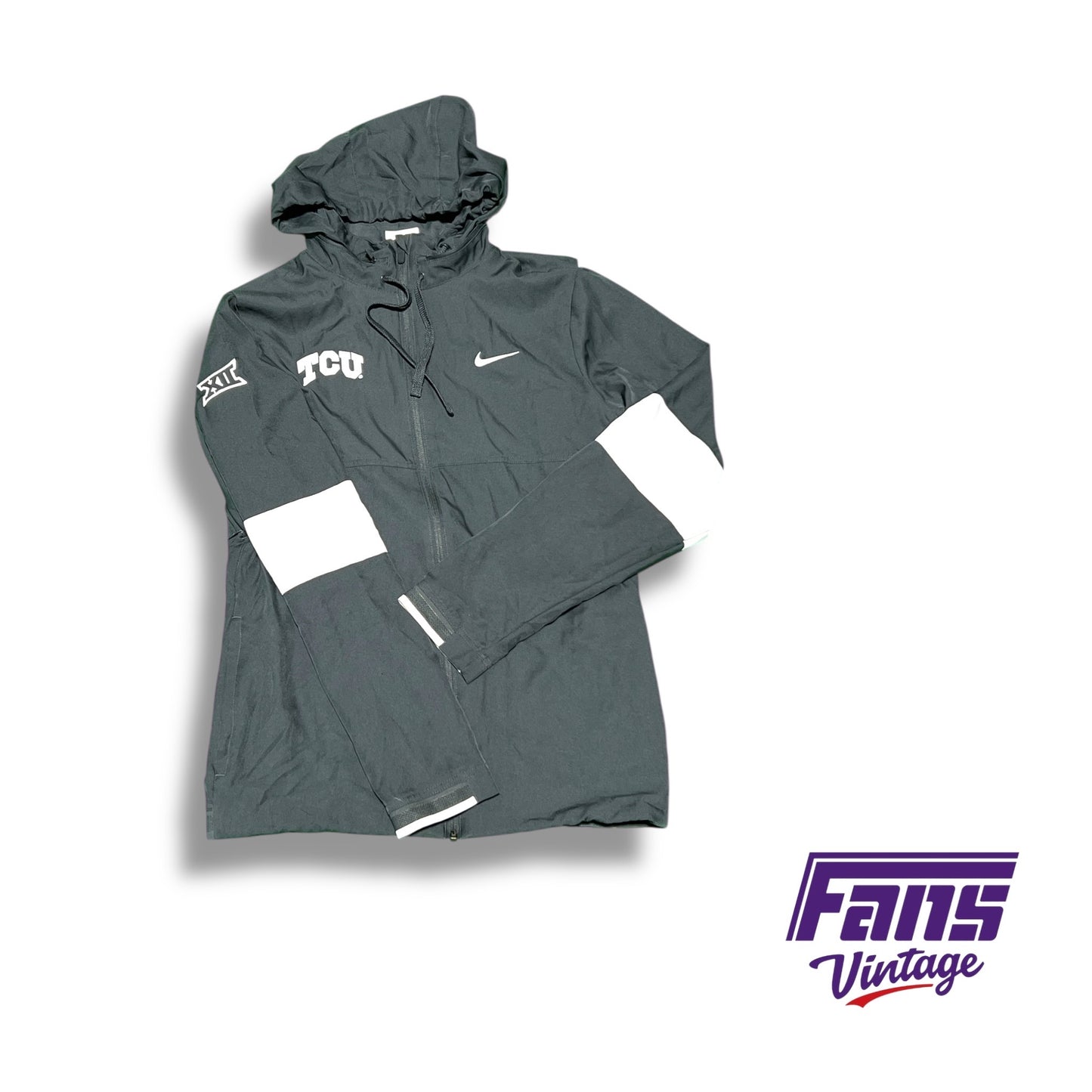 TCU Nike Team‑Issued Grey Nylon Travel Suit - Zip up jacket and pants