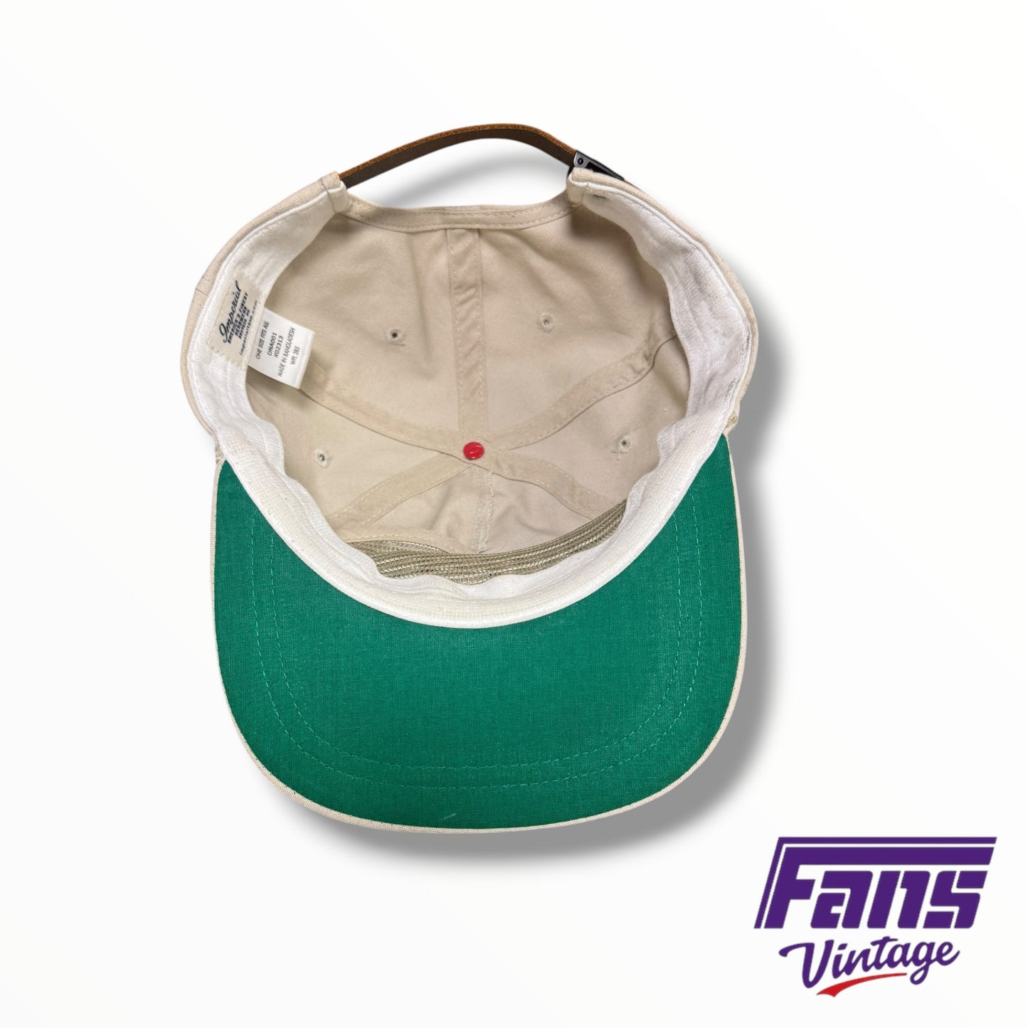 TCU Baseball Coach Custom Imperial Golf Style Off-White Frogs Script Strap-Back Hat