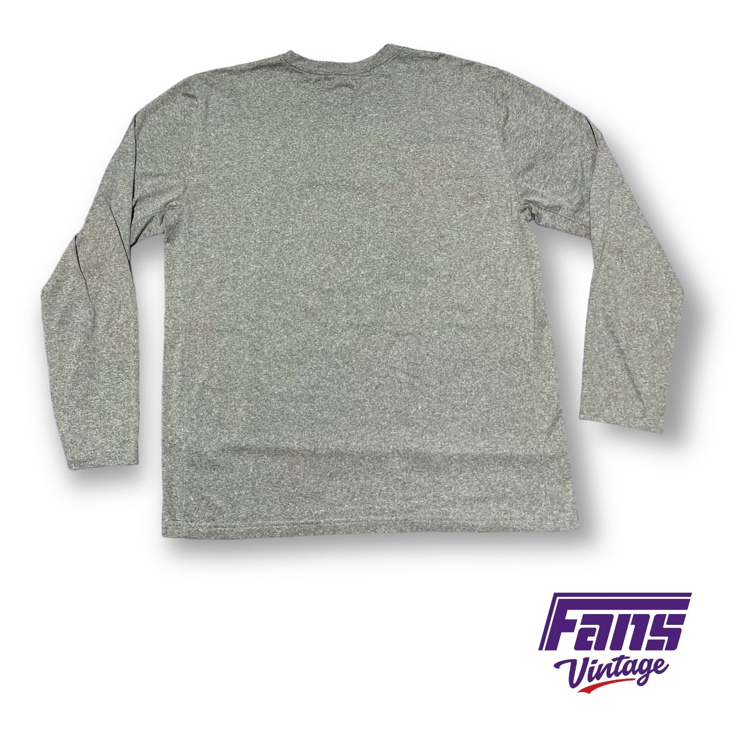 TCU Team Issue Long Sleeve Training Shirt - Textured Grey with Purple Graphics!