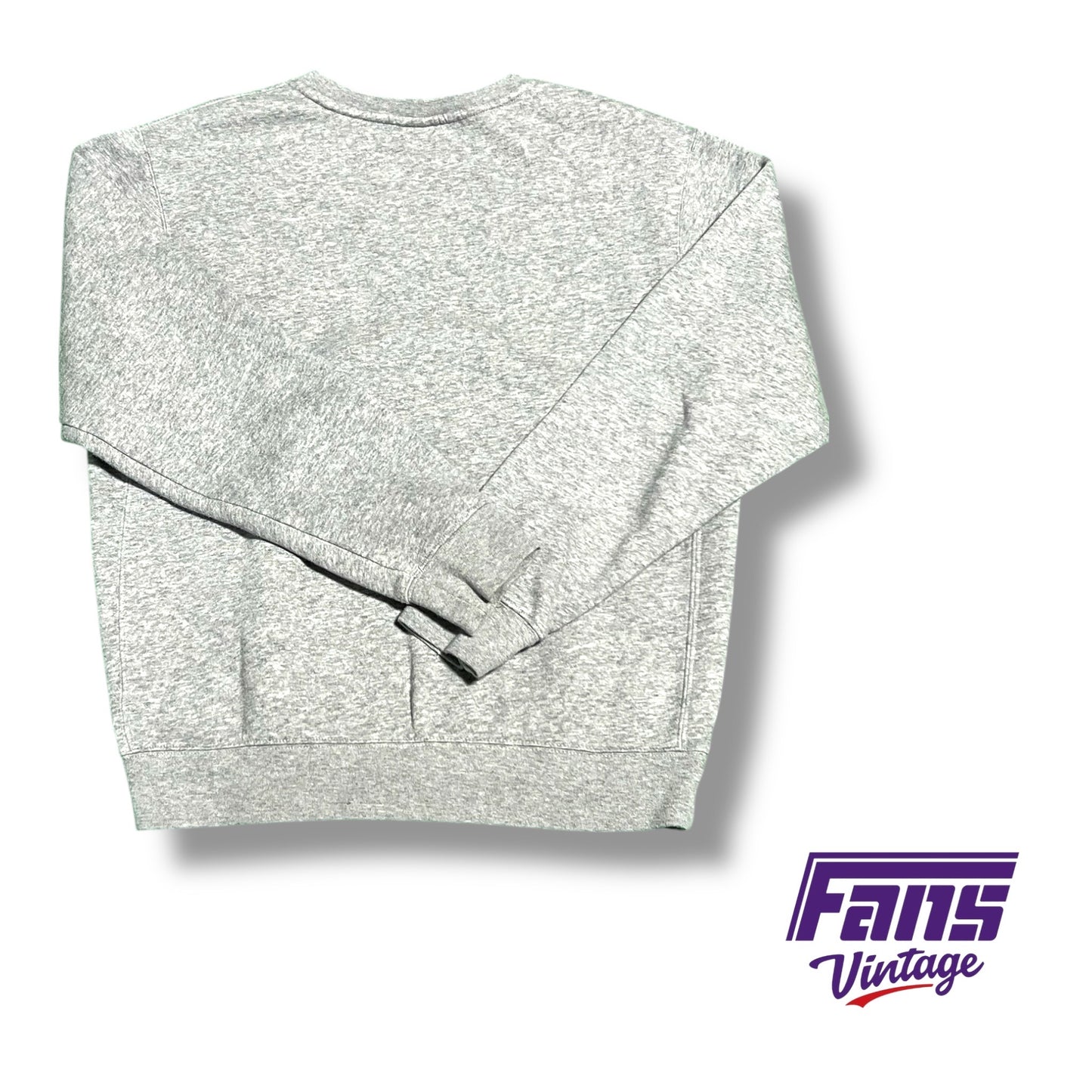 RARE! TCU Nike team issued grey crewneck with sick logo in “spit blood” colorway