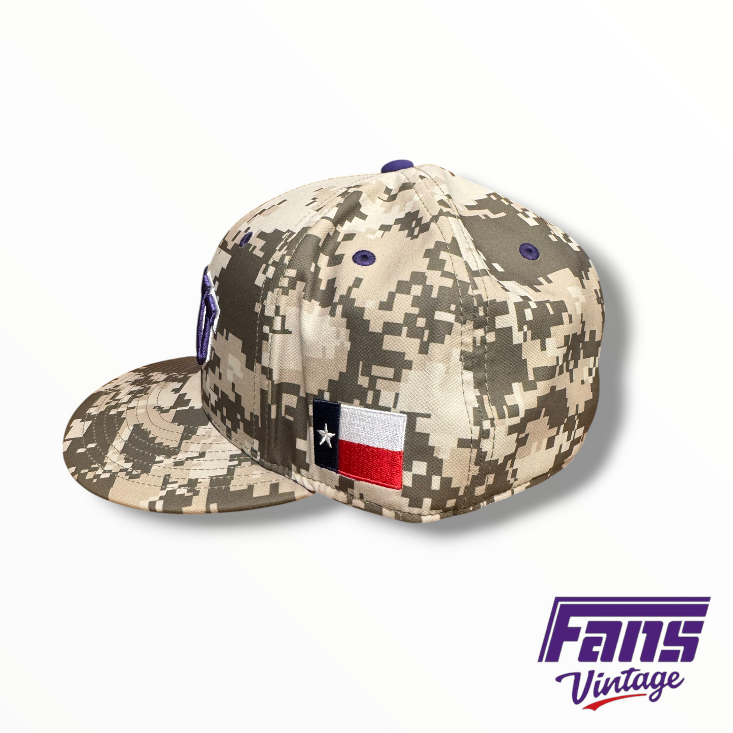 TCU Baseball Team-Issued Nike Military Digi Camo Fitted Hat