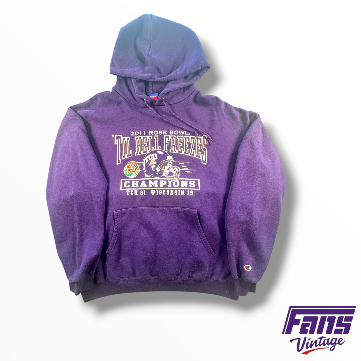 Vintage TCU 2011 Rose Bowl Champions ‘Till Hell Freezes’ Hoodie
