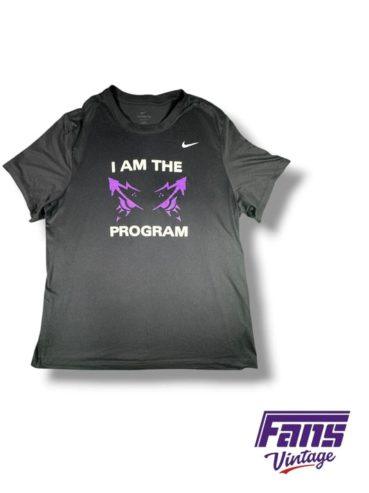 TCU Football Nike Team Issue ‘I Am the Progam’ Blood Frog Eyes Drifit Training Tee