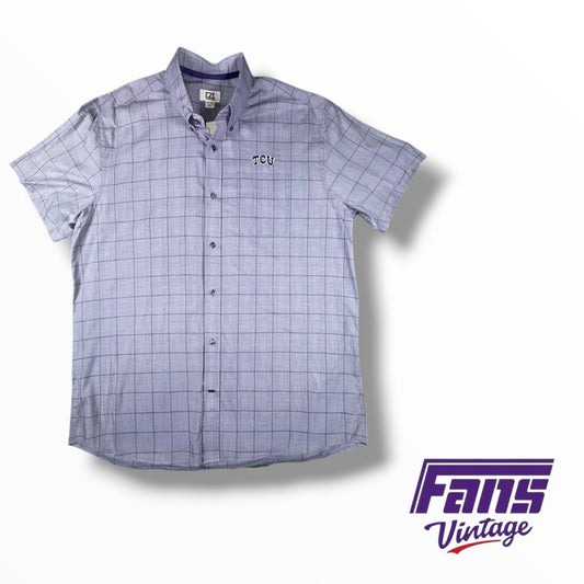 Vintage TCU Cutter & Buck Checkered Button Up