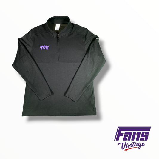 TCU Nike Team Issued Coach’s Sideline Quarter Zip Pullover in Blackout Colorway