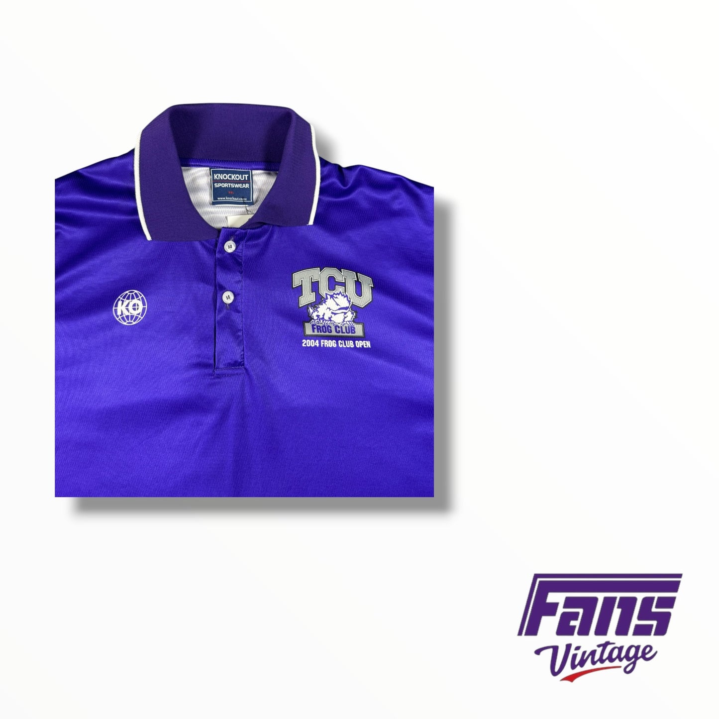 Vintage TCU 2004 ‘Frog Club Open’ Golf Tournament Sublimated Polo