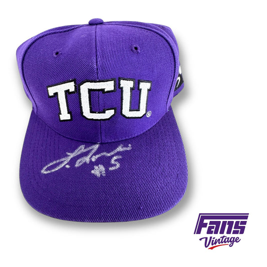 *GRAIL* 90s Vintage TCU Snapback Hat - New/Unworn - Autographed by TCU HoF RB LaDainian Tomlinson!