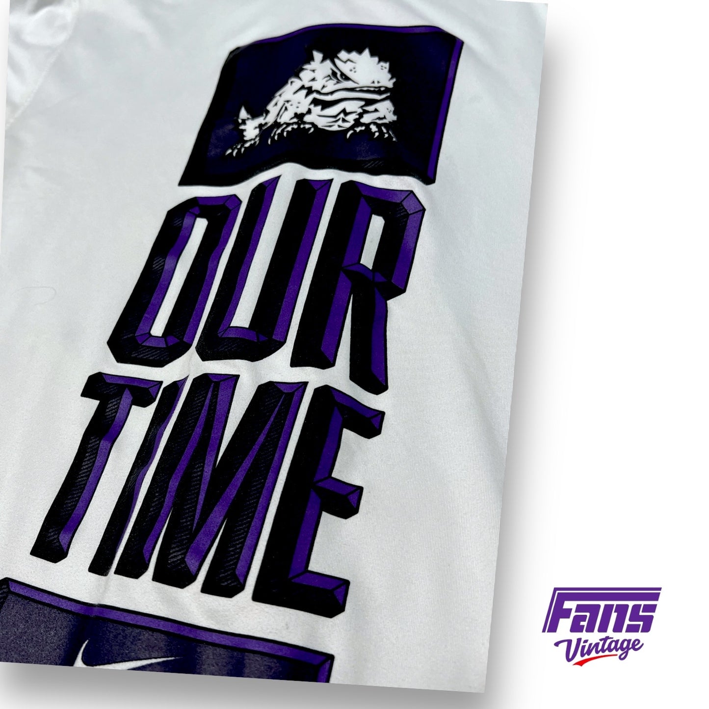 TCU Basketball Player Issue “OUR TIME” March Madness Warmup Shirt