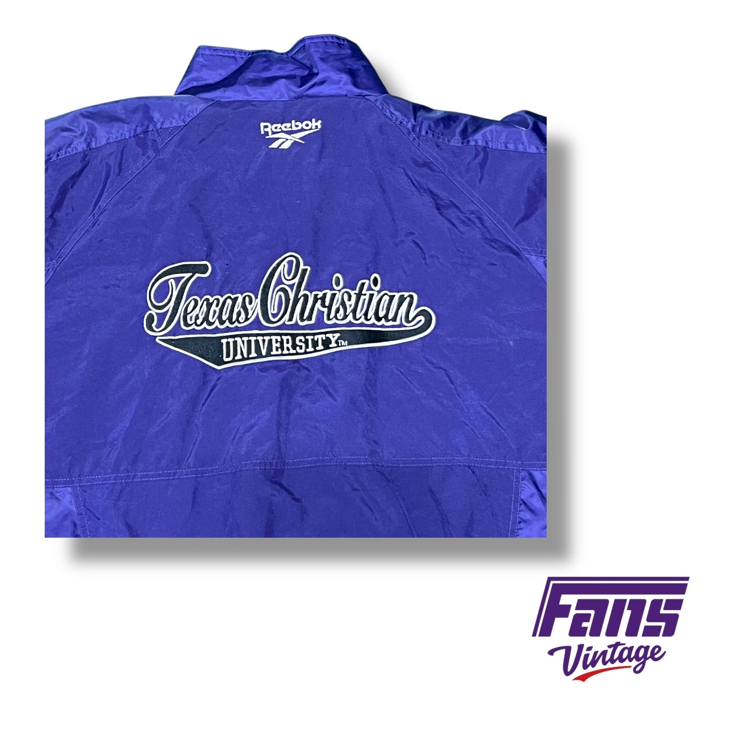 RARE 90s Vintage Reebok TCU Player Jacket with double sided embroidered logos - LT Era Team Issued