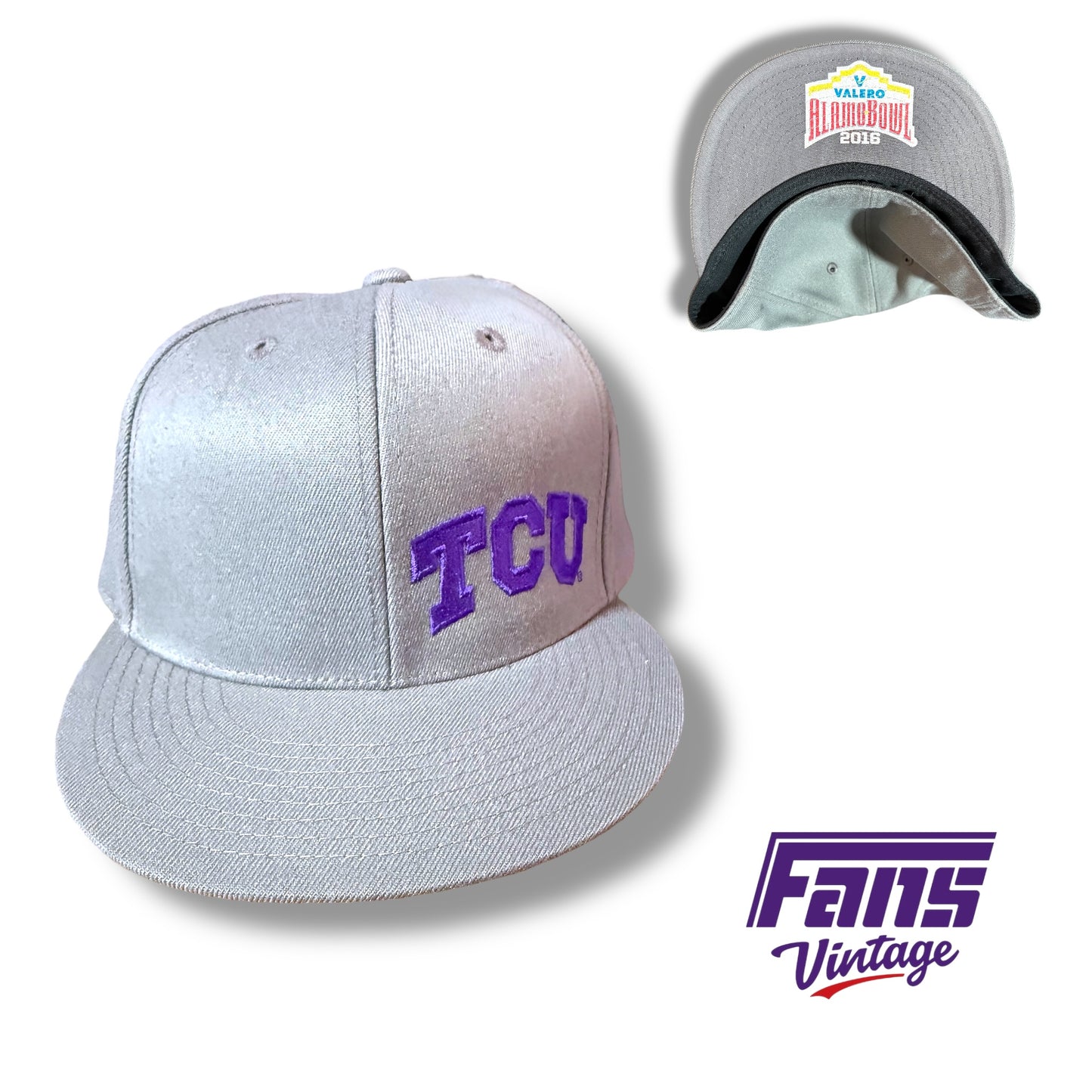 2016 TCU Alamo Bowl Embroidered FlexFit Hat with Metallic Logo on Bill