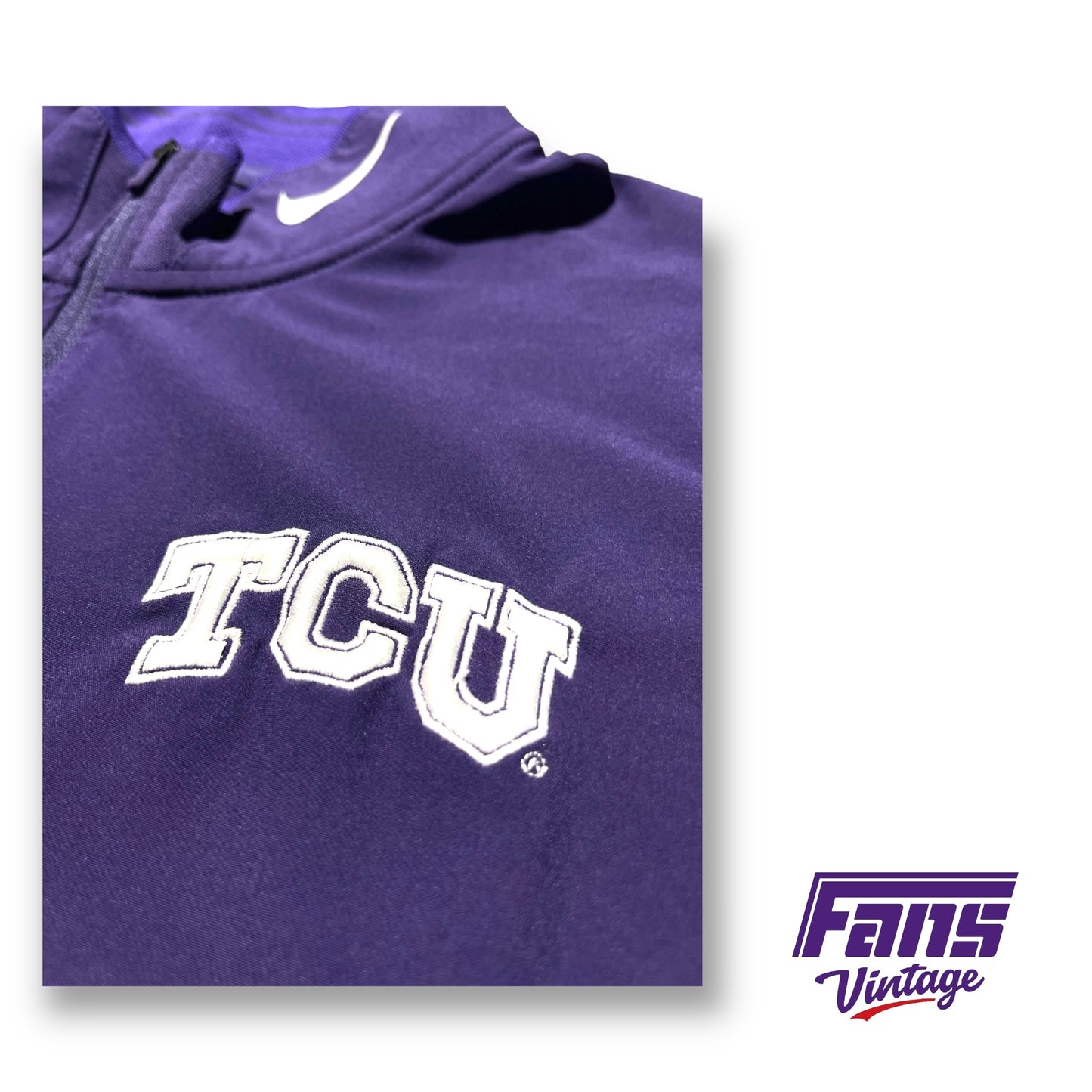 Premium TCU Team Issue Nike Golf Tour Performance Quarterzip Pullover