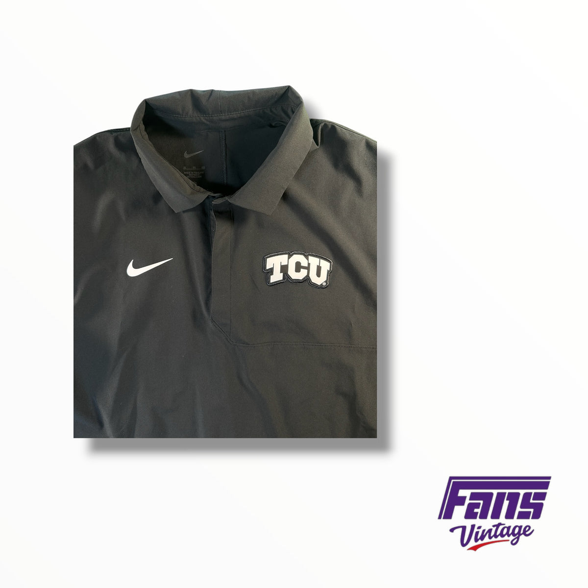 TCU Team Issued Nike Matte Blackout Polo