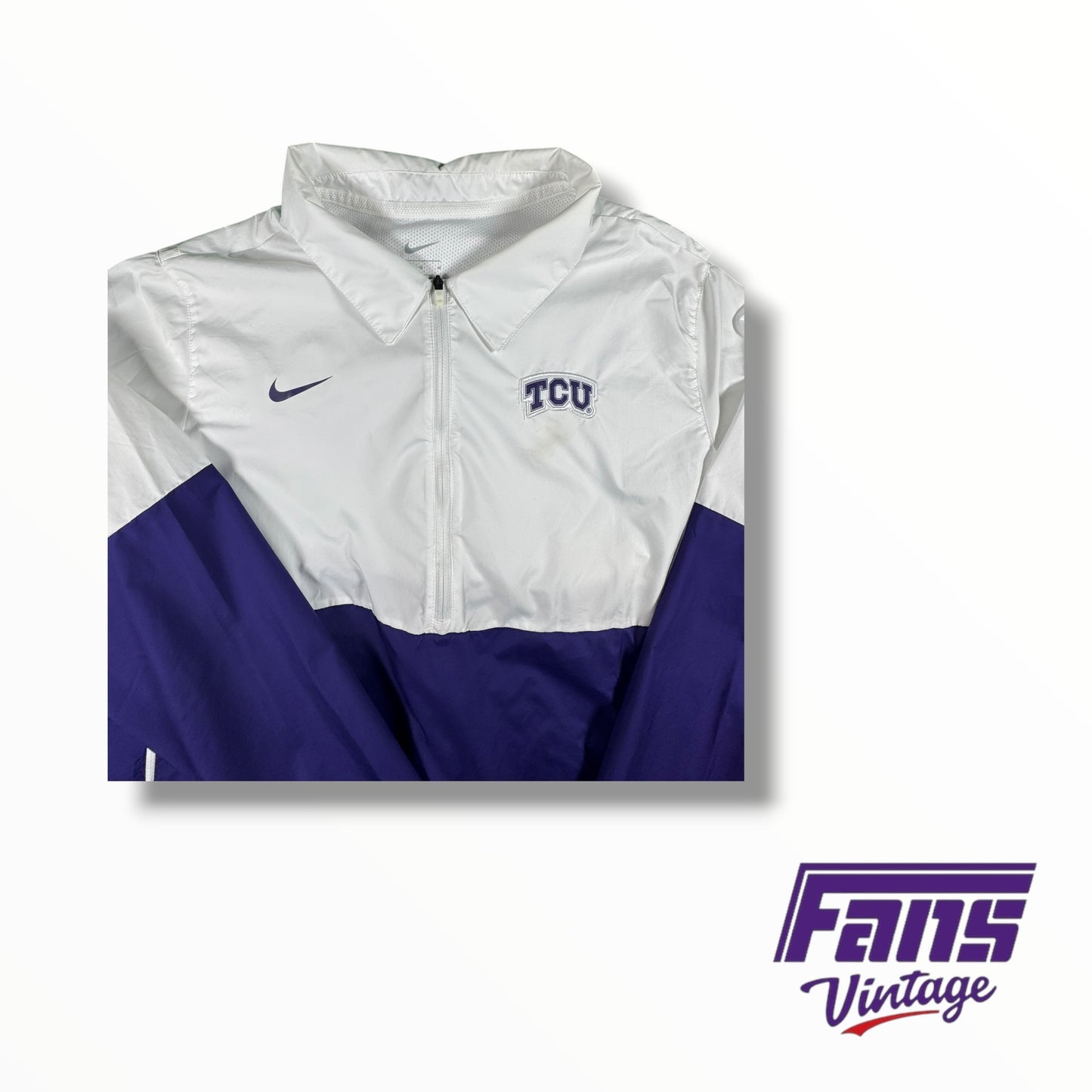 TCU Team Issued Nike Windbreaker Half Zip Pullover