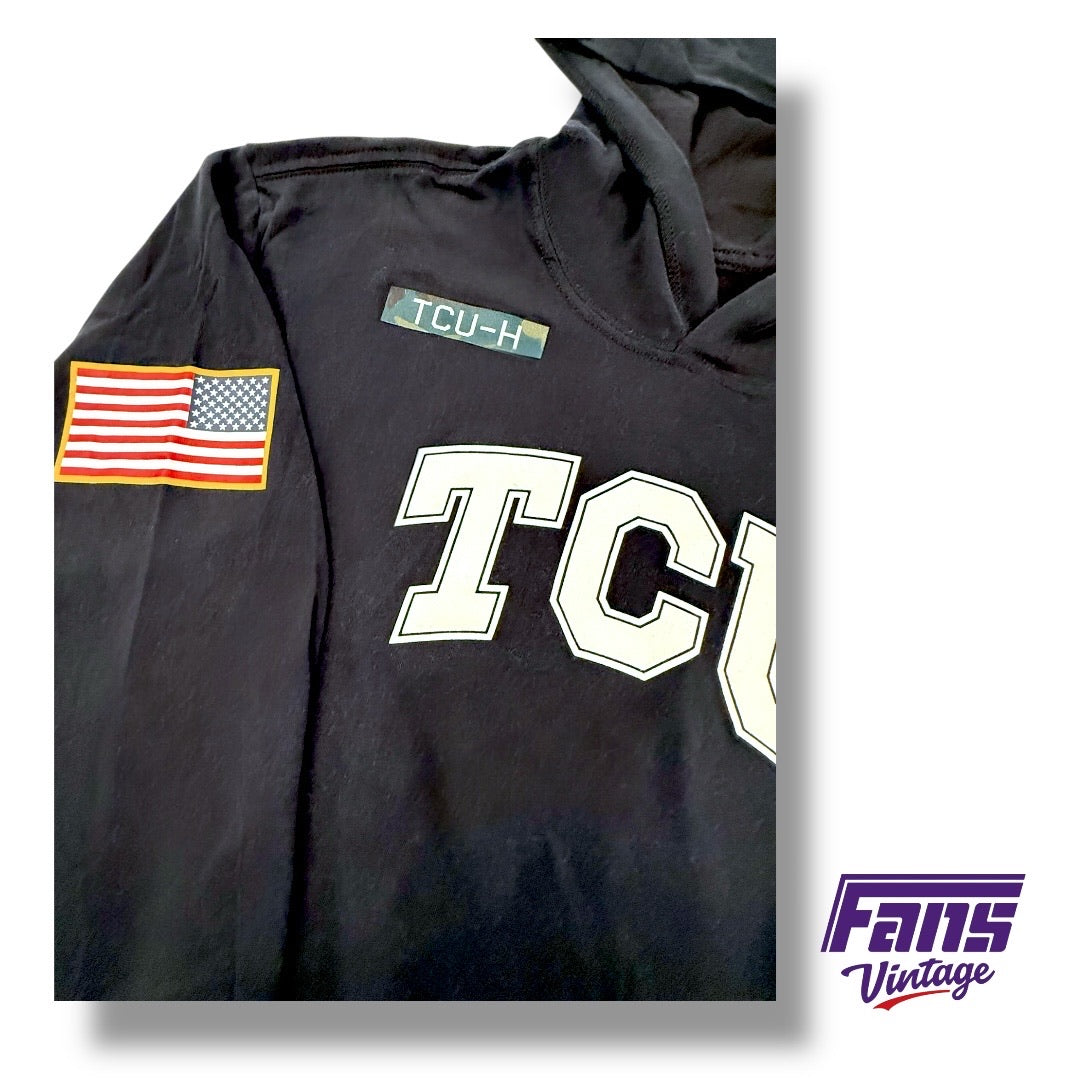 TCU Nike Team Issued Veteran Appreciation Salute to Service Hooded Long Sleeve Shirt