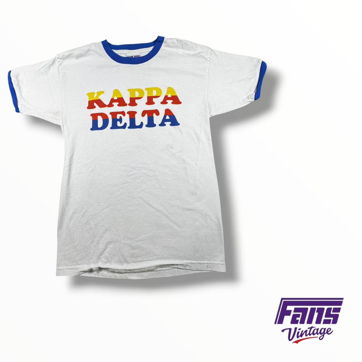 Vintage Sorority Kappa Delta Sunset Letters Ringer Tee