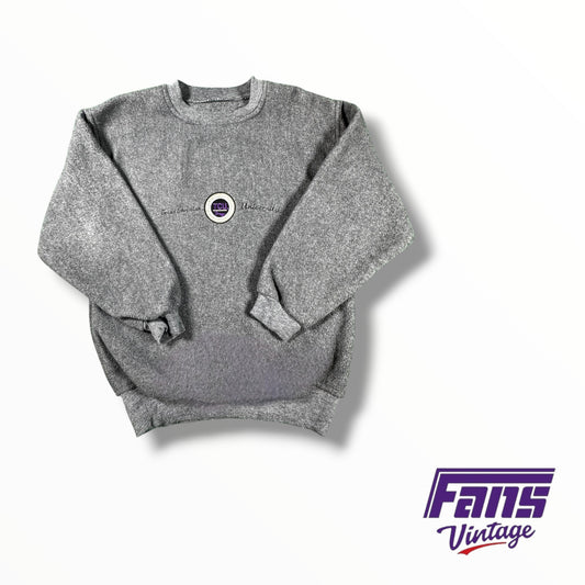 Y2K TCU Vintage Style Fuzzy Gray Crewneck