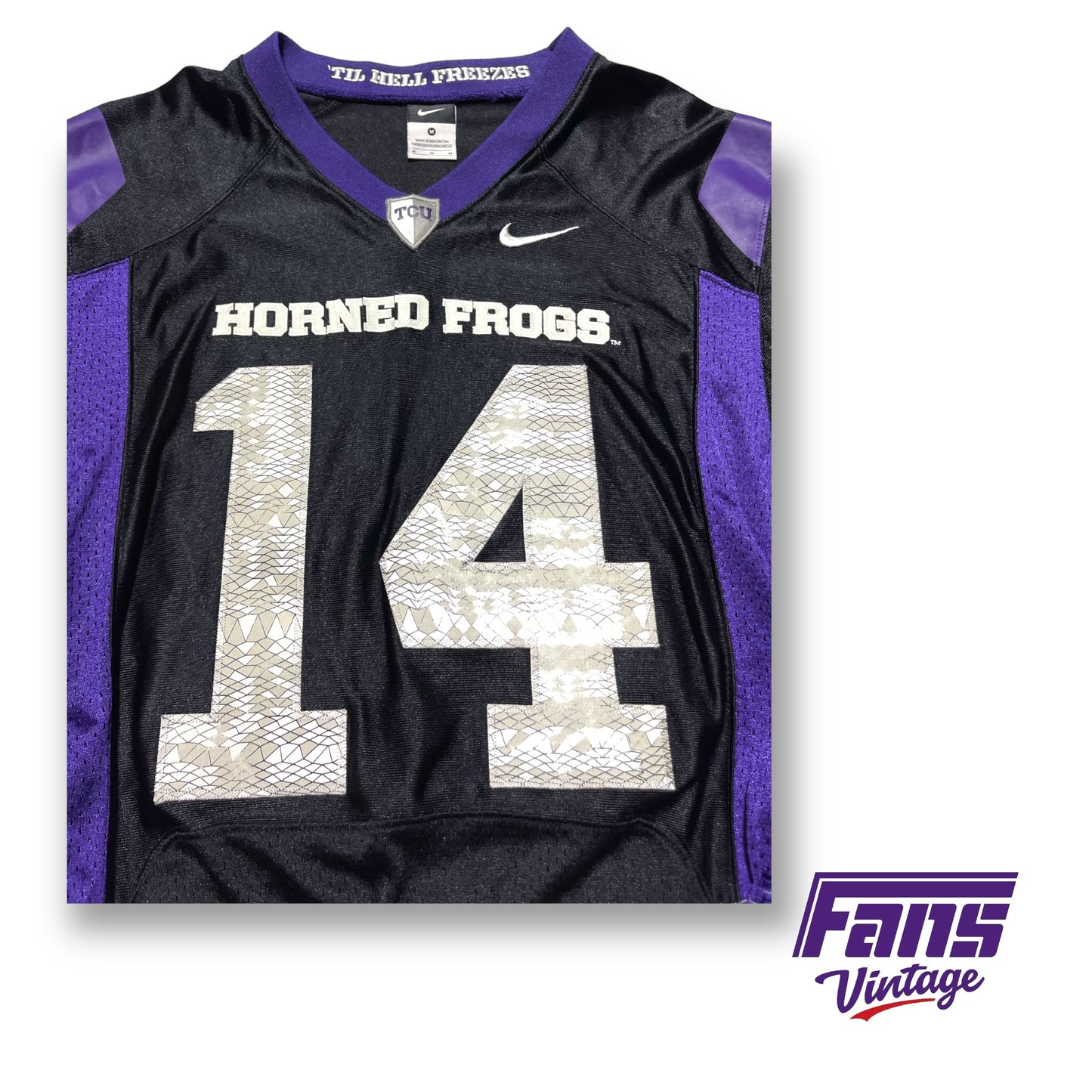 One of a Kind! Vintage TCU Andy Dalton “Til Hell Freezes” Custom Cropped Nike Jersey set