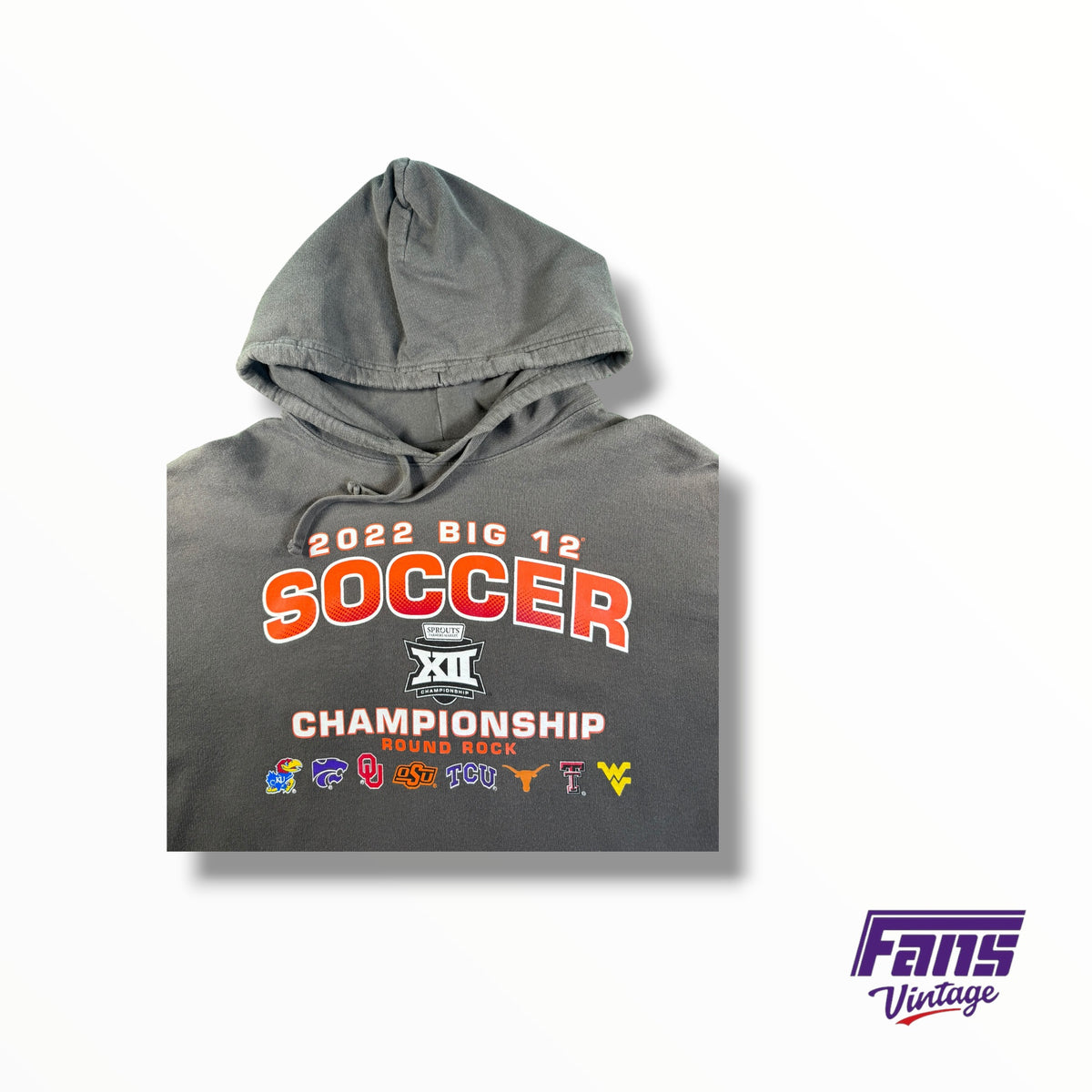 2022 Big XII Soccer Playoff Round Rock Championship Drawstring Hoodie
