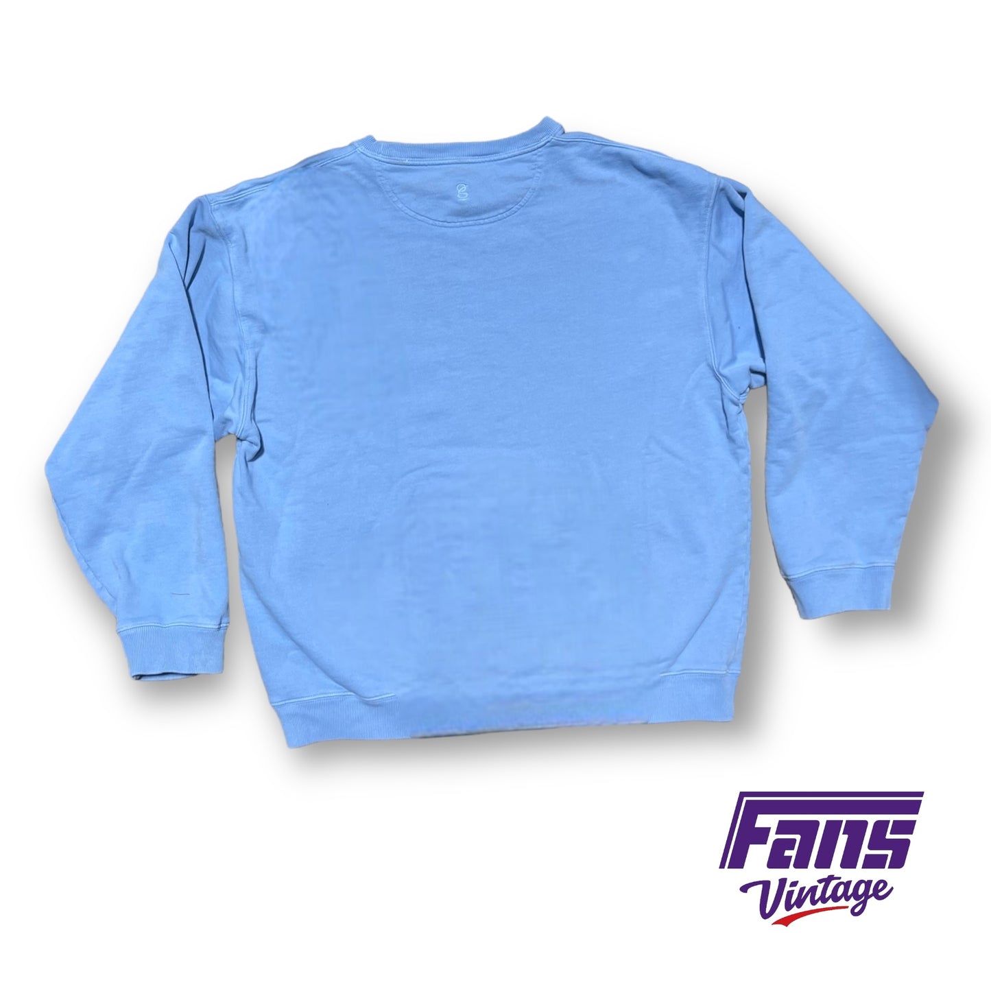 90s Vintage TCU Sweater - Rare Baby Blue with School Seal Logo