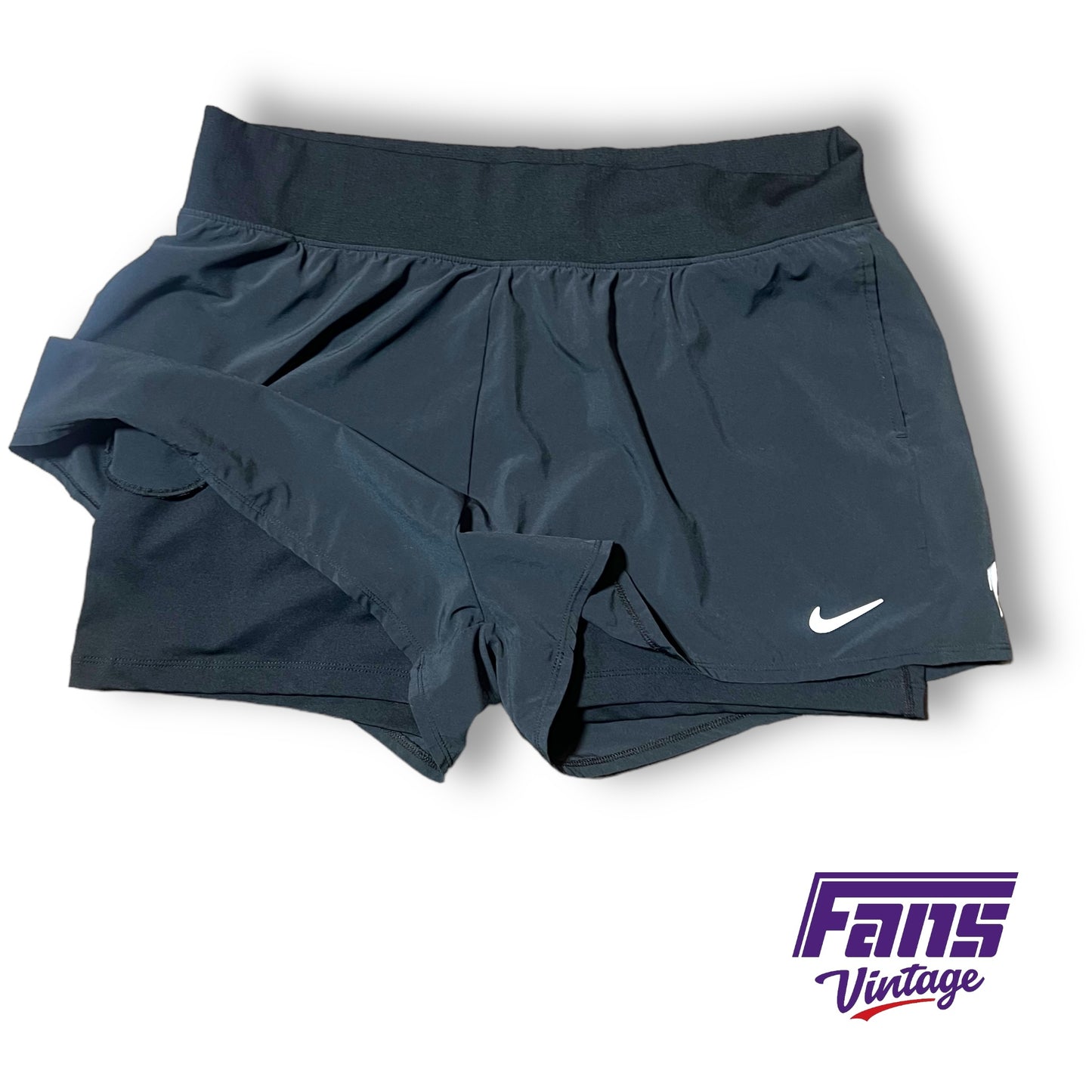 TCU Team Issue Premium Nike Training Shorts with built in compression shorts - Anthracite & black