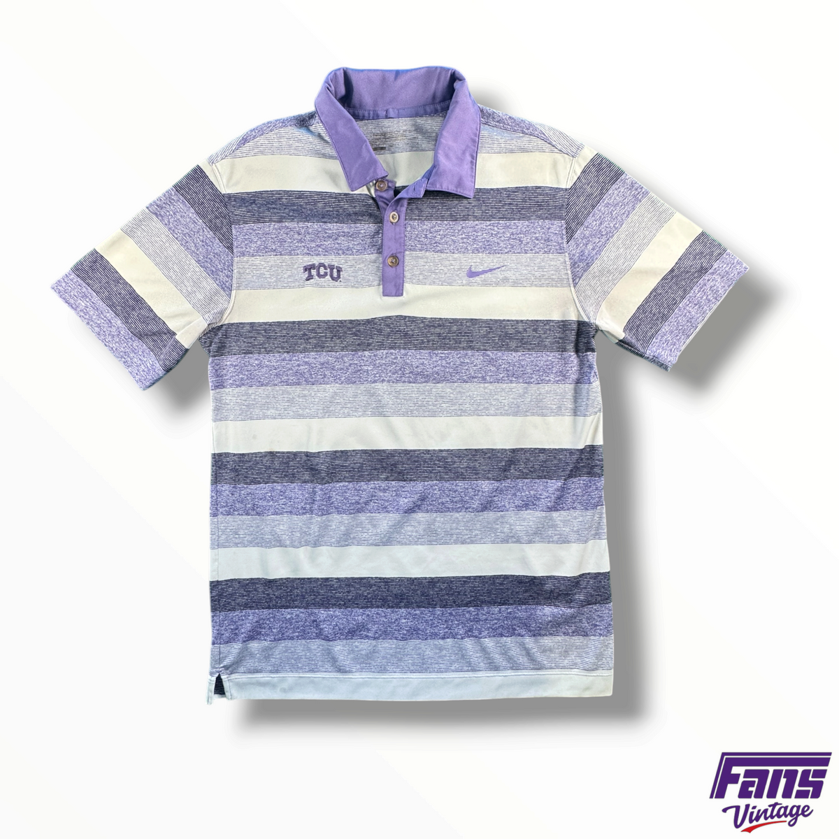 TCU Team Issued Nike Heather Striped Polo