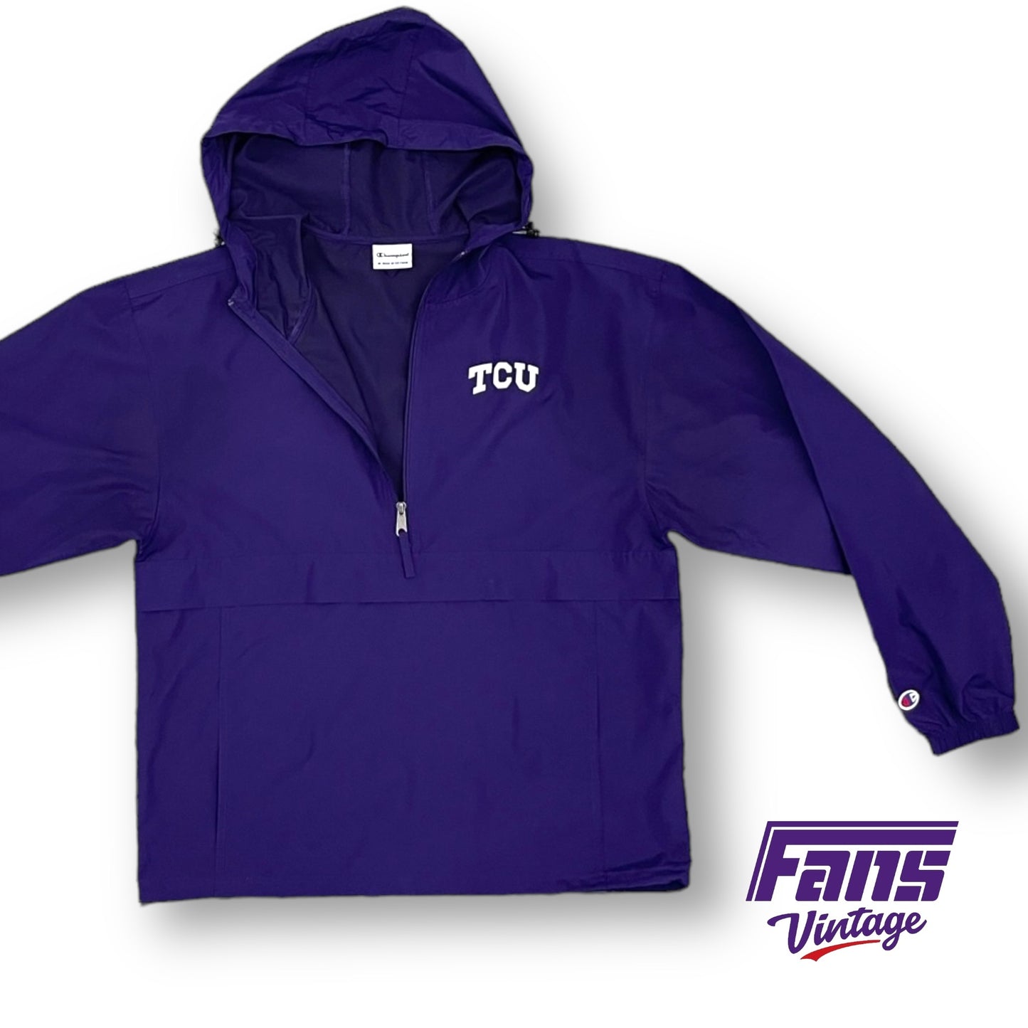 TCU Champion Brand Pullover Hooded Rain Jacket