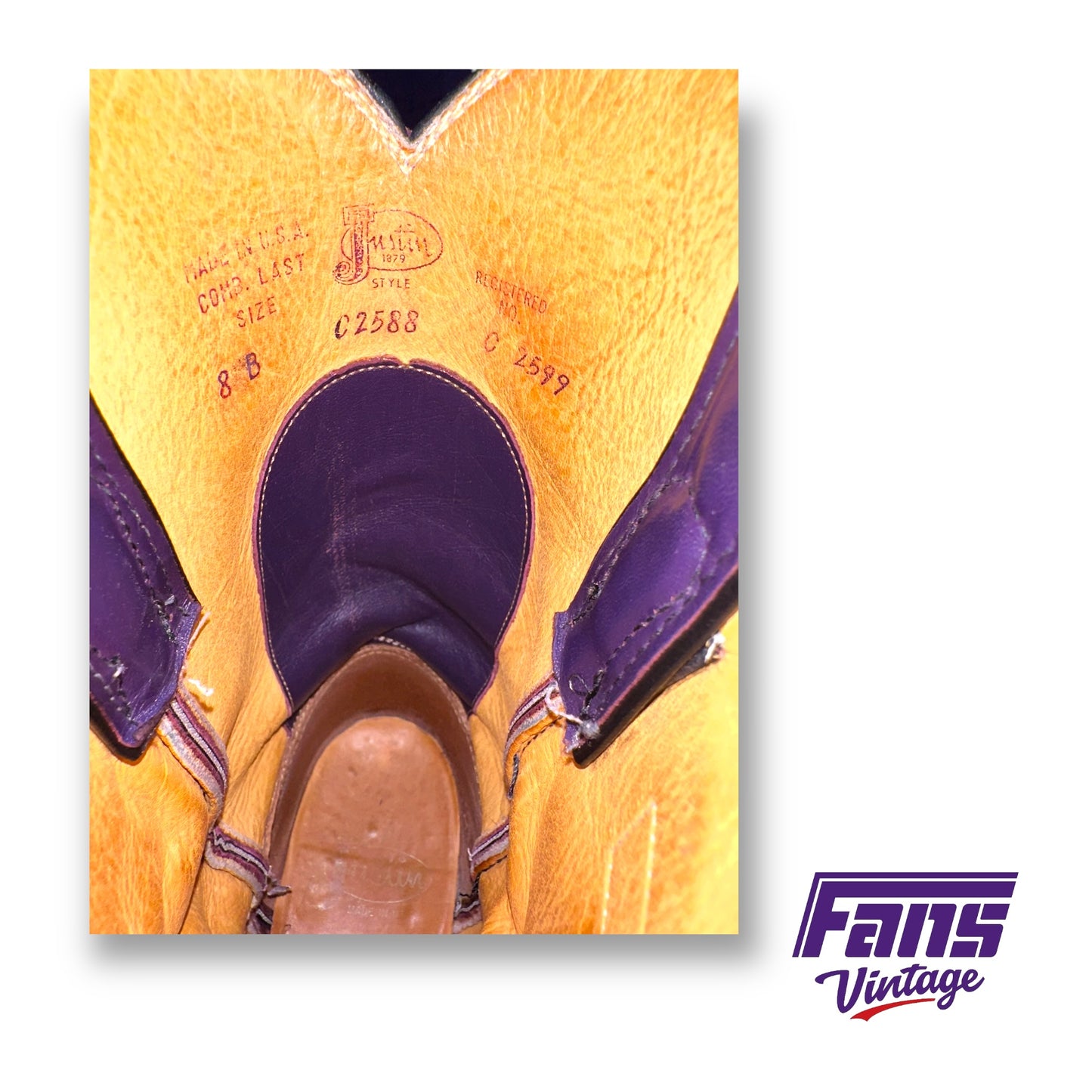 Gorgeous CUSTOM 1980s Vintage TCU Flying T Logo Justin Cowboy Boots