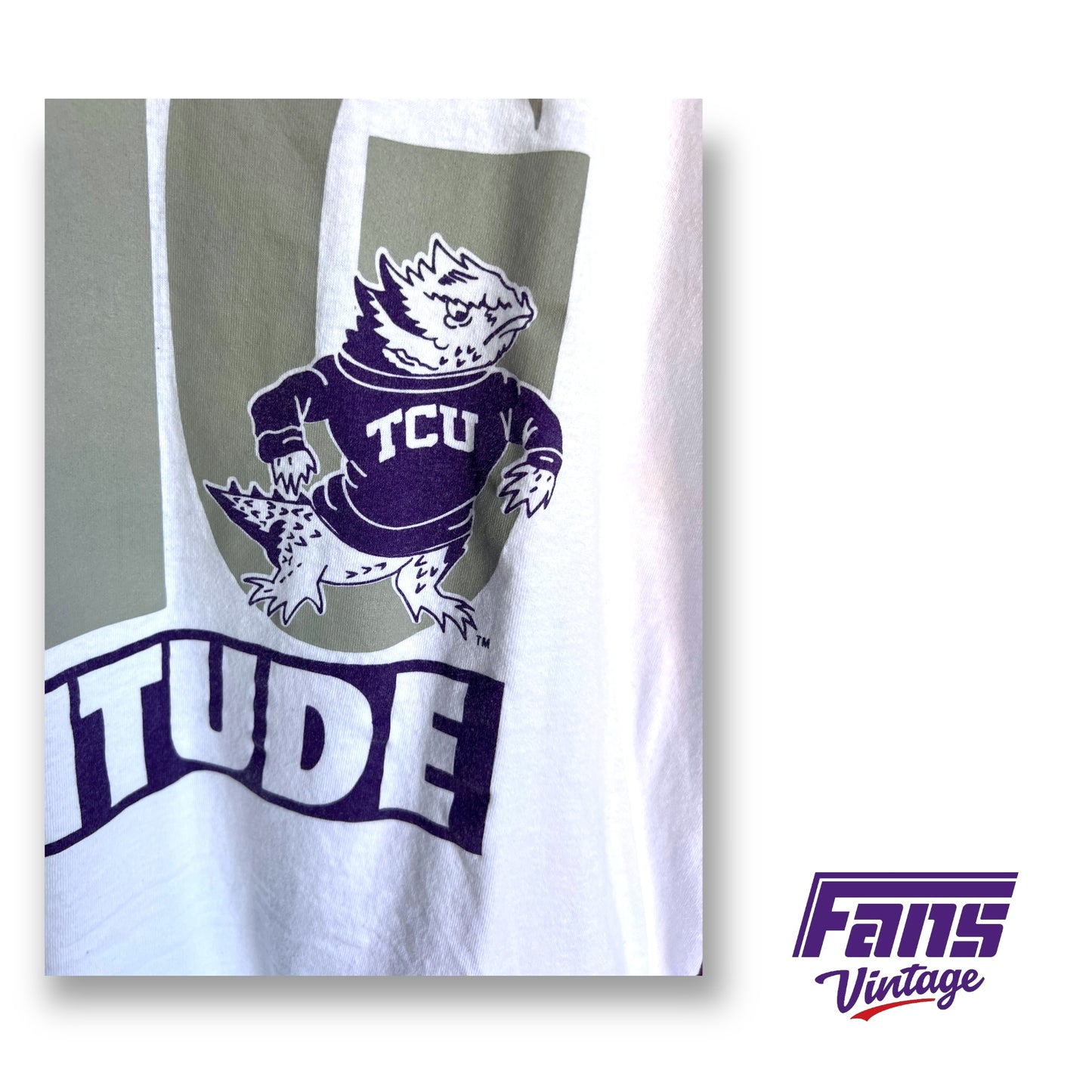 EPIC! 90s Vintage TCU Tee with GIANT double sided graphics!