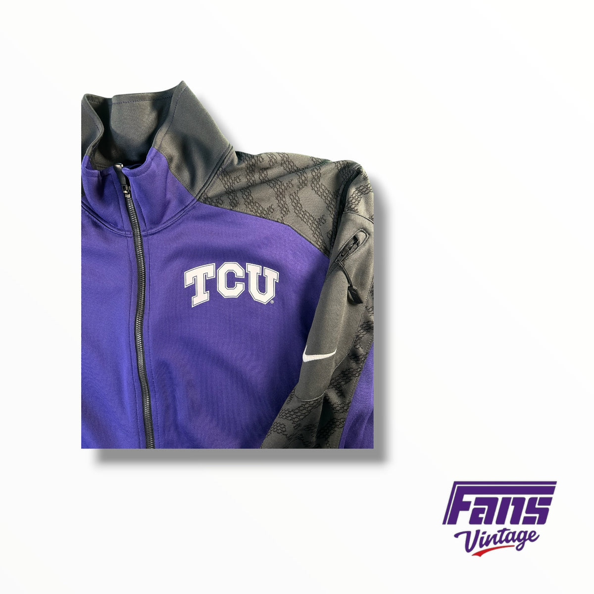 TCU Team Issued Nike Premium Frog Skin Full Zip Dri-Fit Jacket