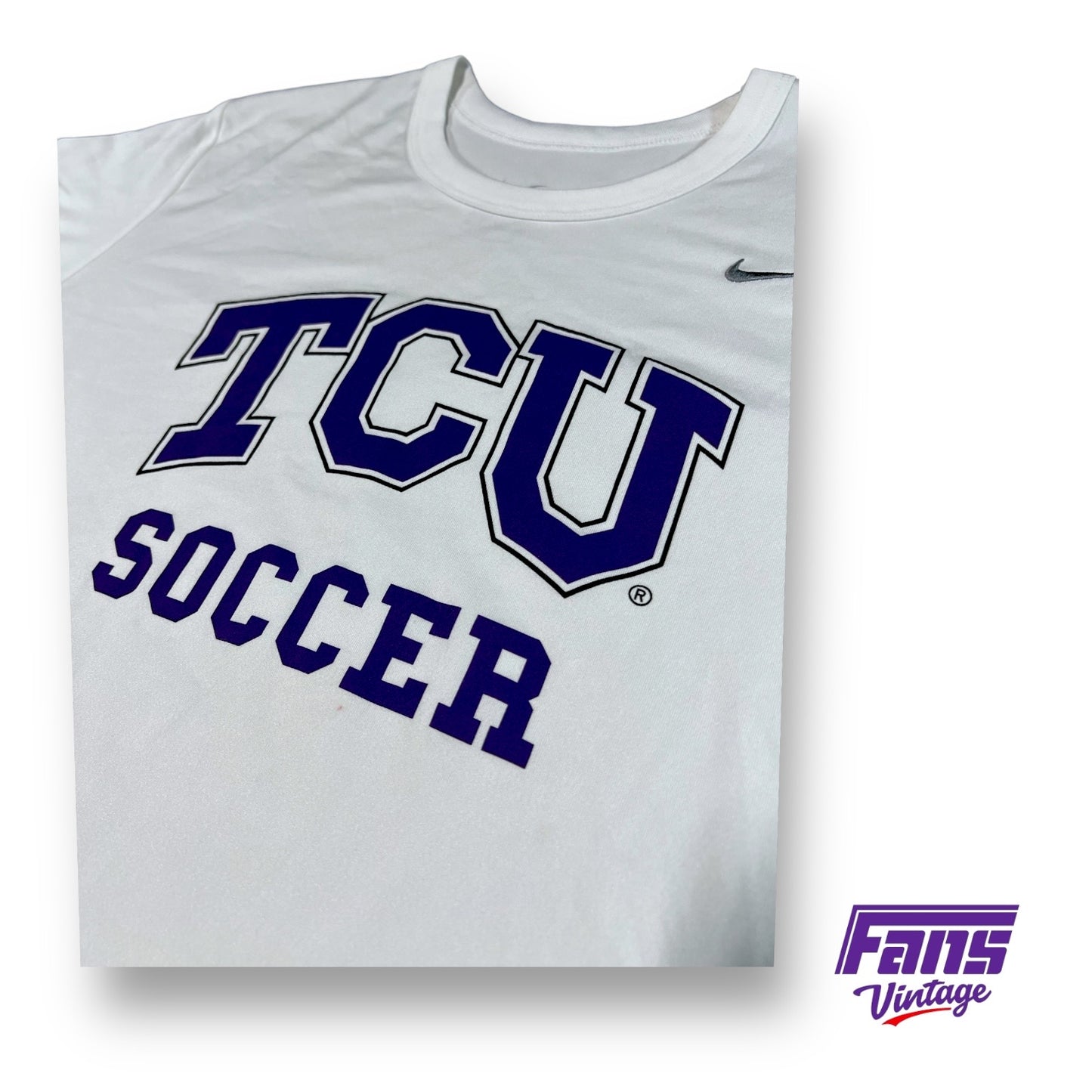 TCU Soccer Team Issue Premium Nike Long Sleeve Shirt with Embroidered Swoosh Logo