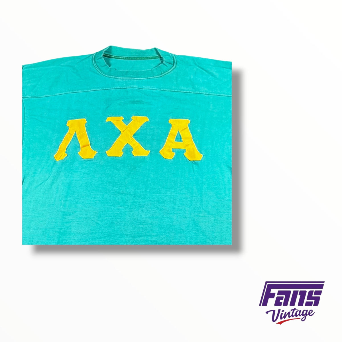 Vintage 70s Fraternity Lambda Chi Alpha Jersey Style Stitched Letters Tee
